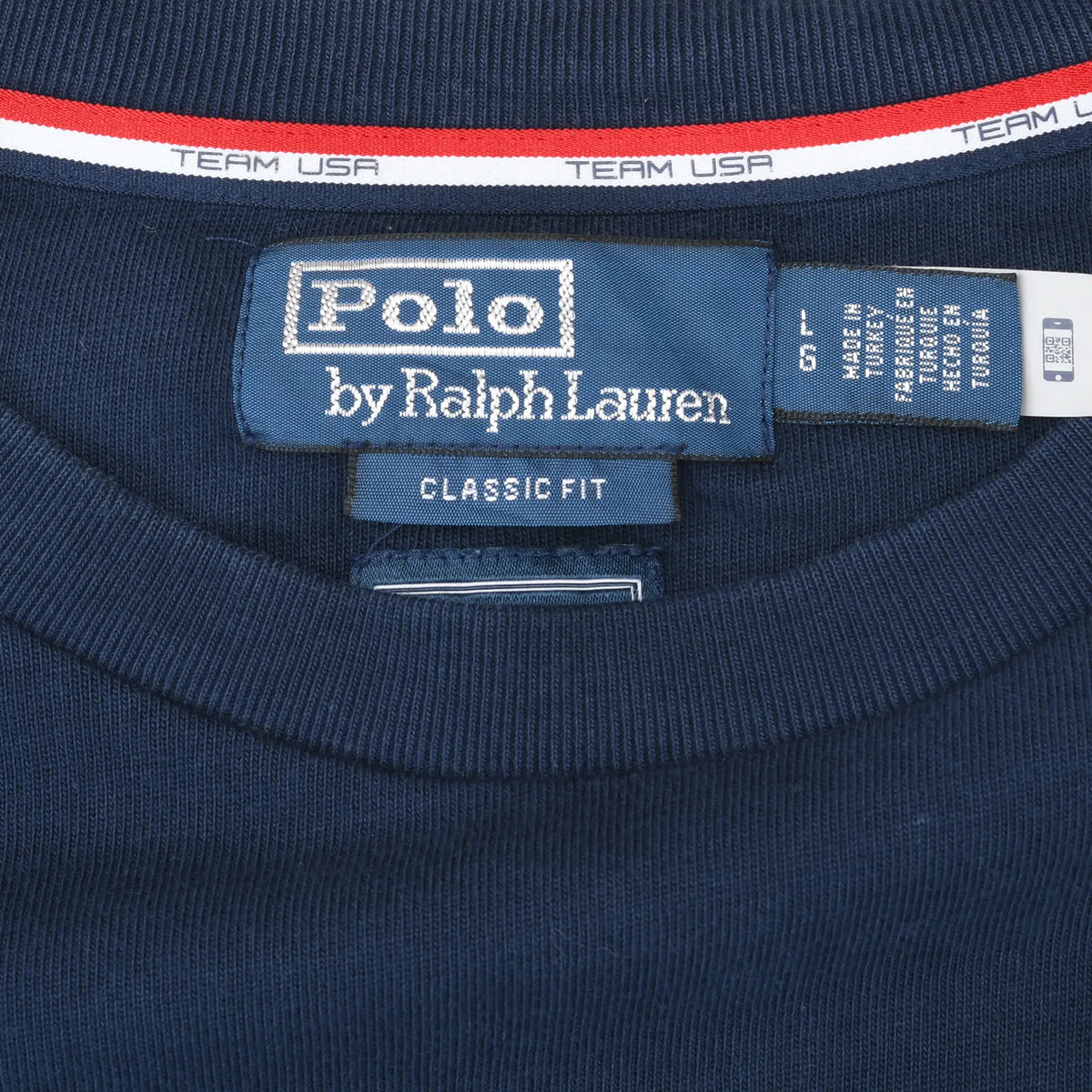 Polo by Ralph Lauren neck label with large, Classic Fit and Team USA collar trim