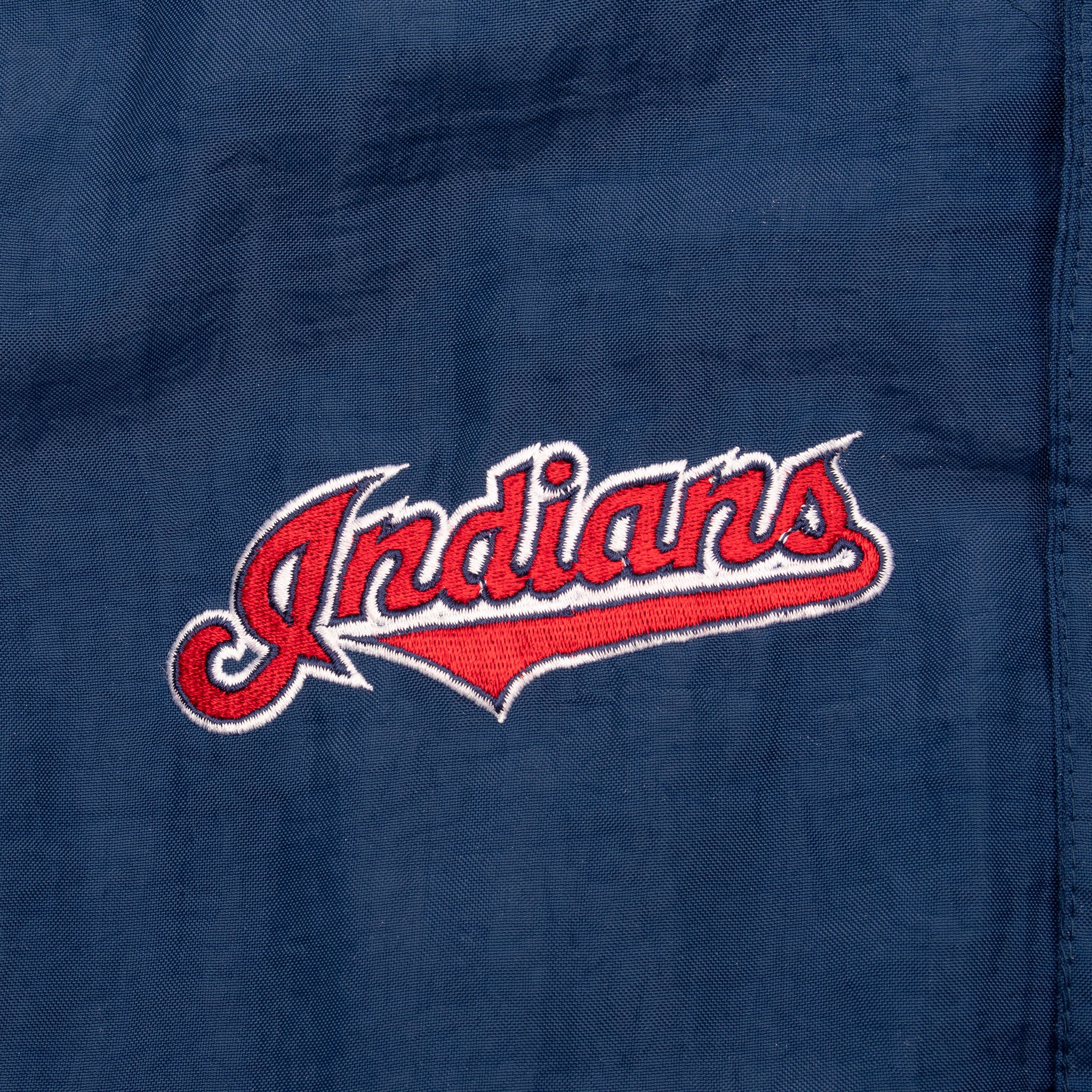 Vintage Mlb Cleveland Indians Pullover Windbreaker Starter Jacket 1990S Size Large