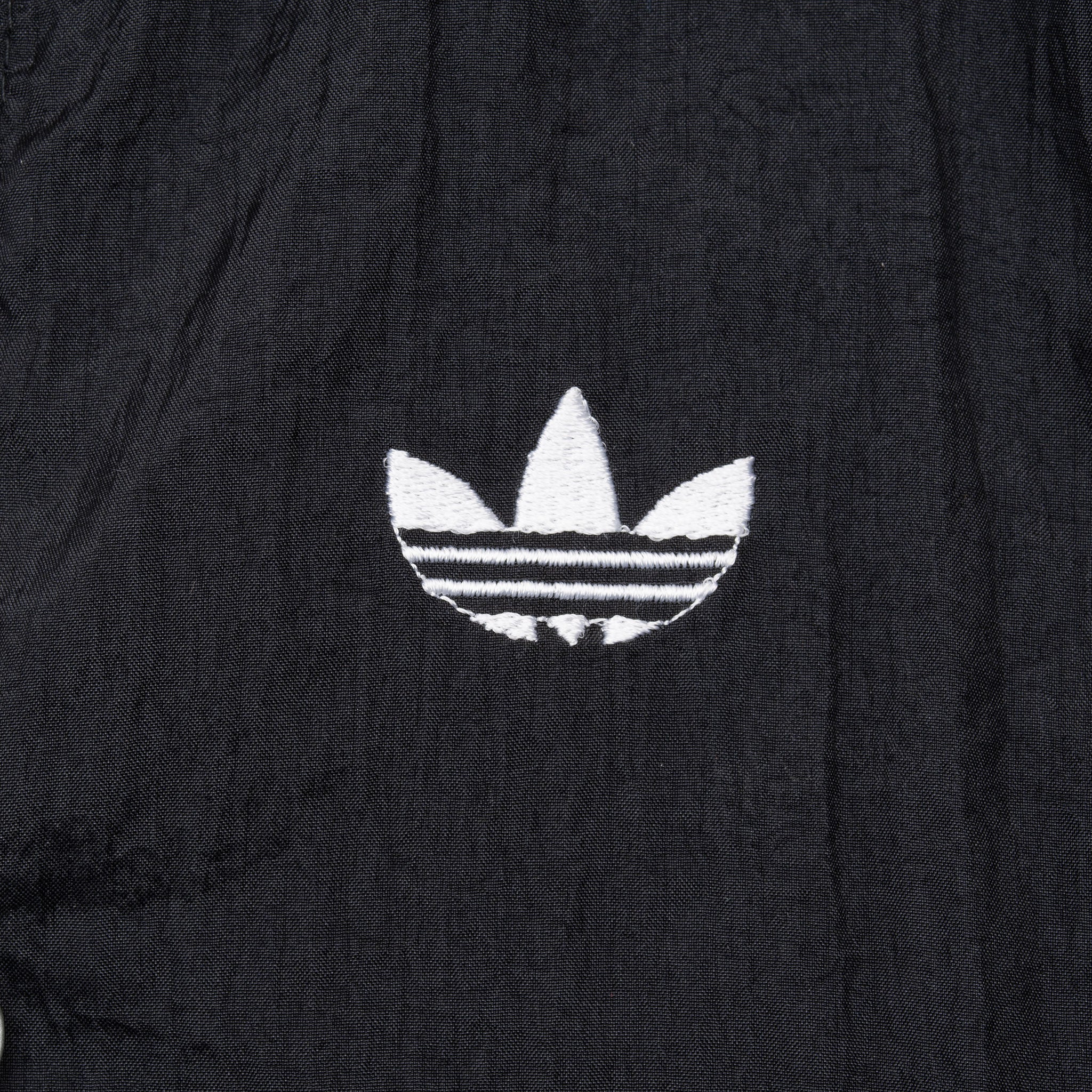 Vintage Adidas Black 3 Stripes Windbreaker Jacket 1990S Size XL