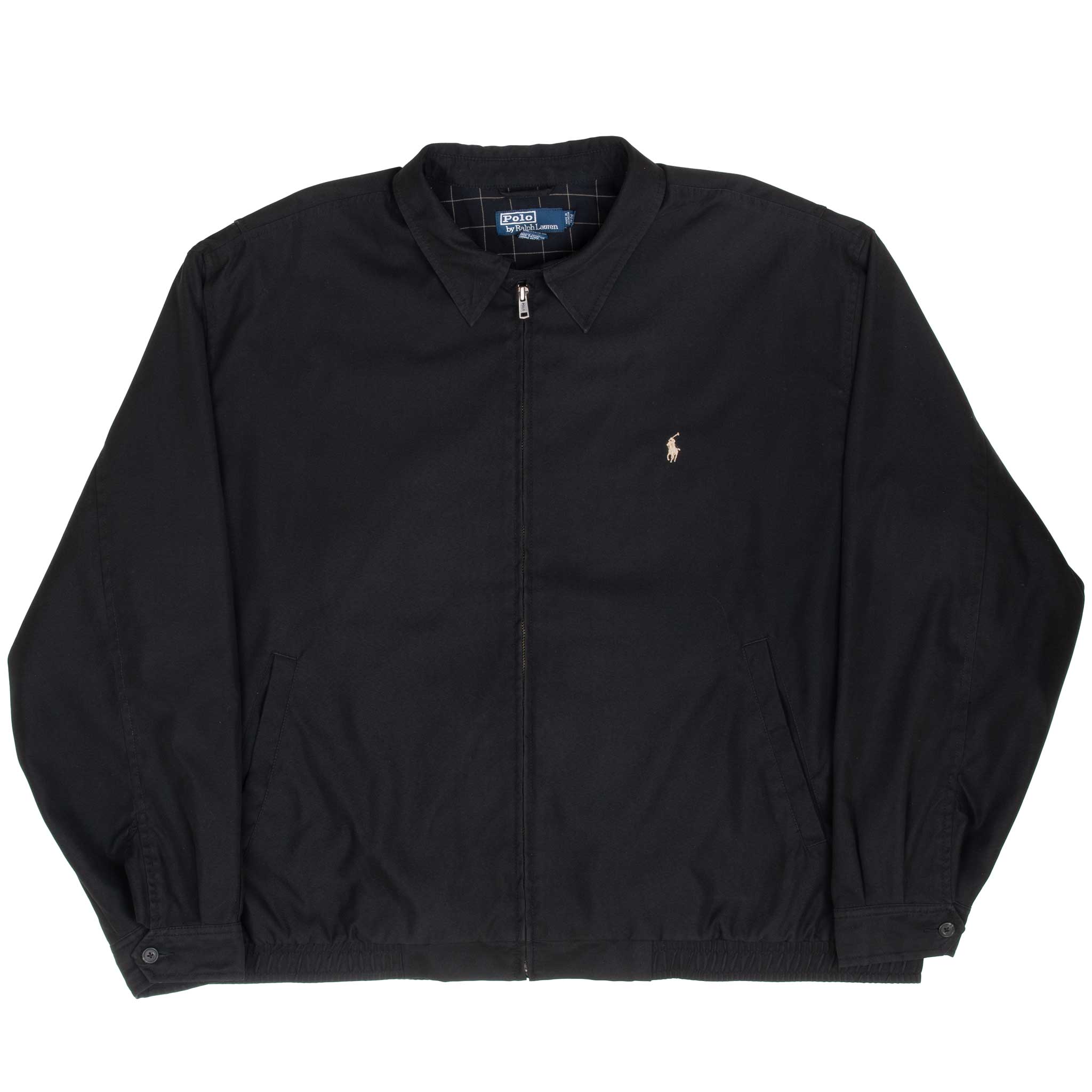 Vintage Polo Ralph Lauren Black Harrington Golf Jacket 1990S Size 2XL Big