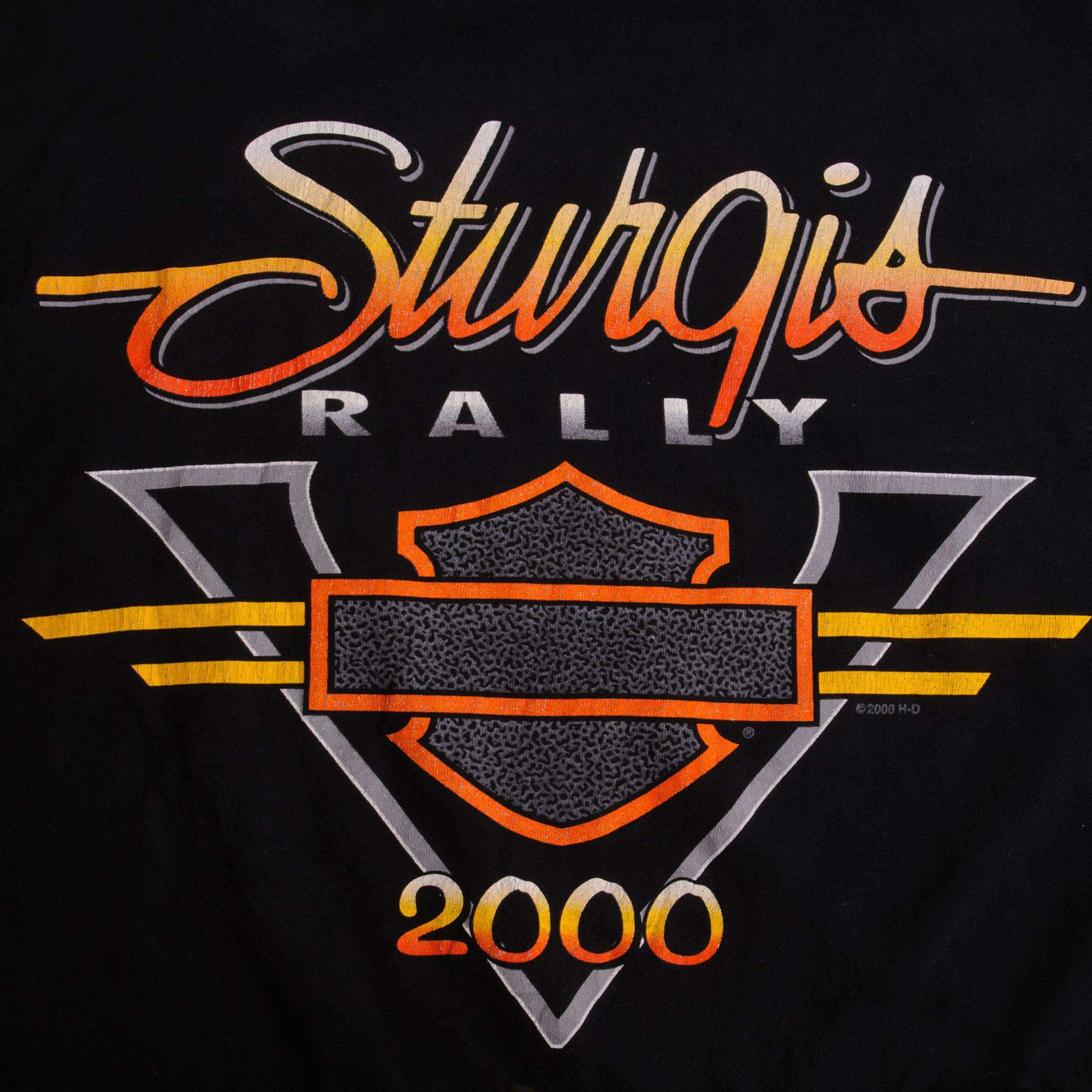 Vintage Black Harley Davidson 60th Anniversary Black Hills Rally Sturgis 2000  T Shirt Size XLarge Made In USA.