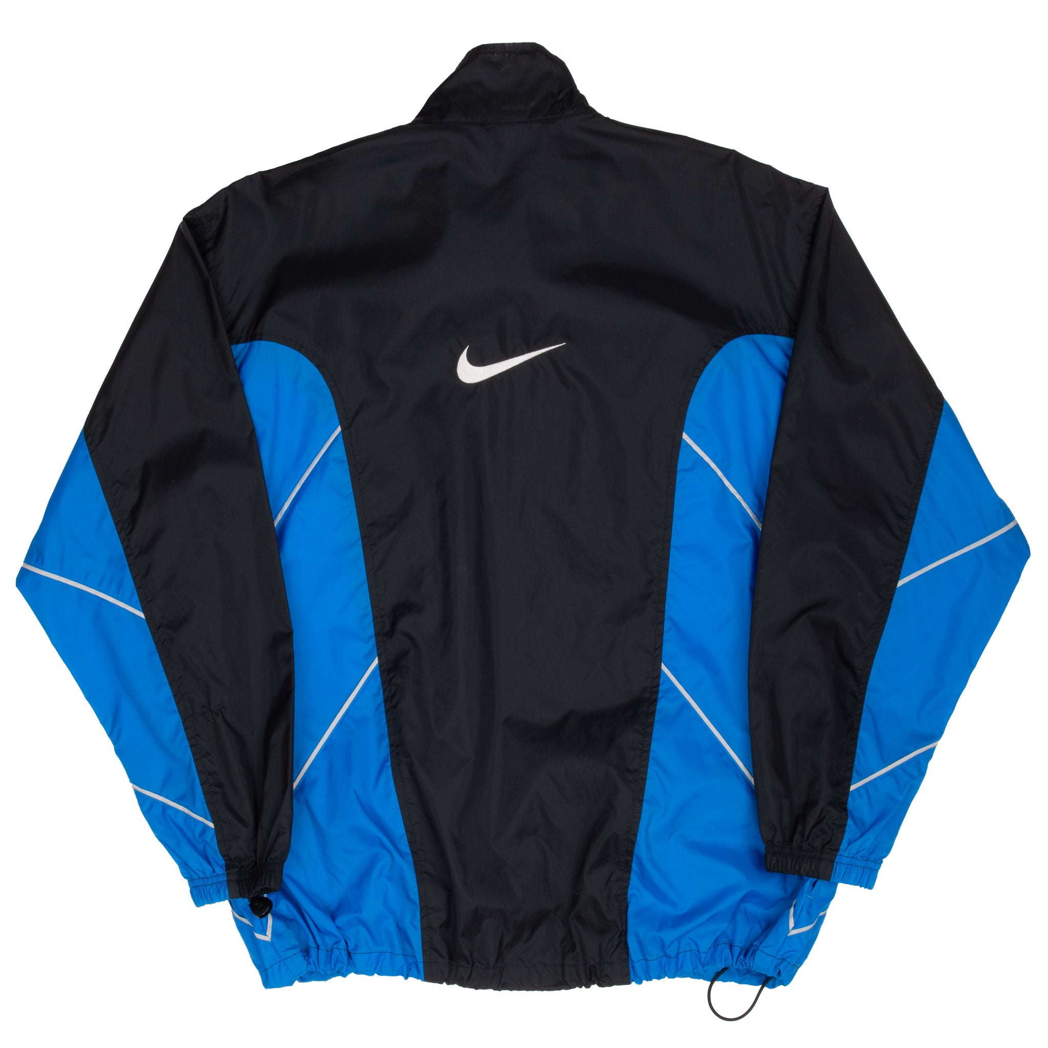 Vintage Nike Blue Black Big Swoosh Windbreaker Jacket 1990S Size Medium