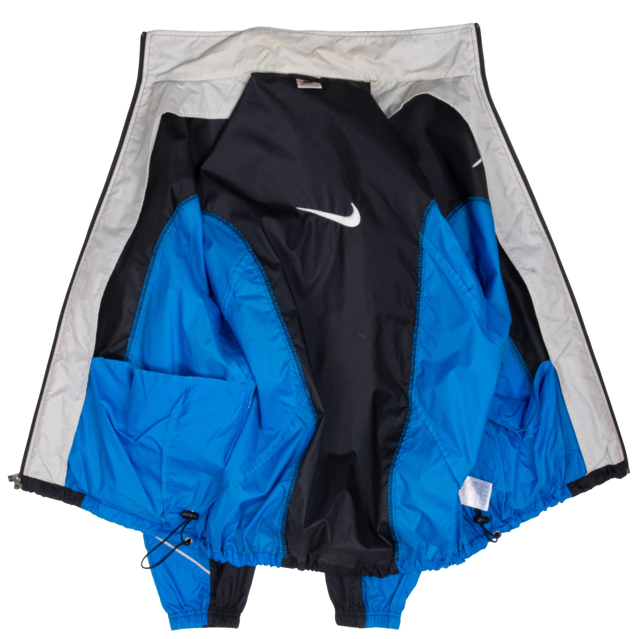 Vintage Nike Blue Black Big Swoosh Windbreaker Jacket 1990S Size Medium