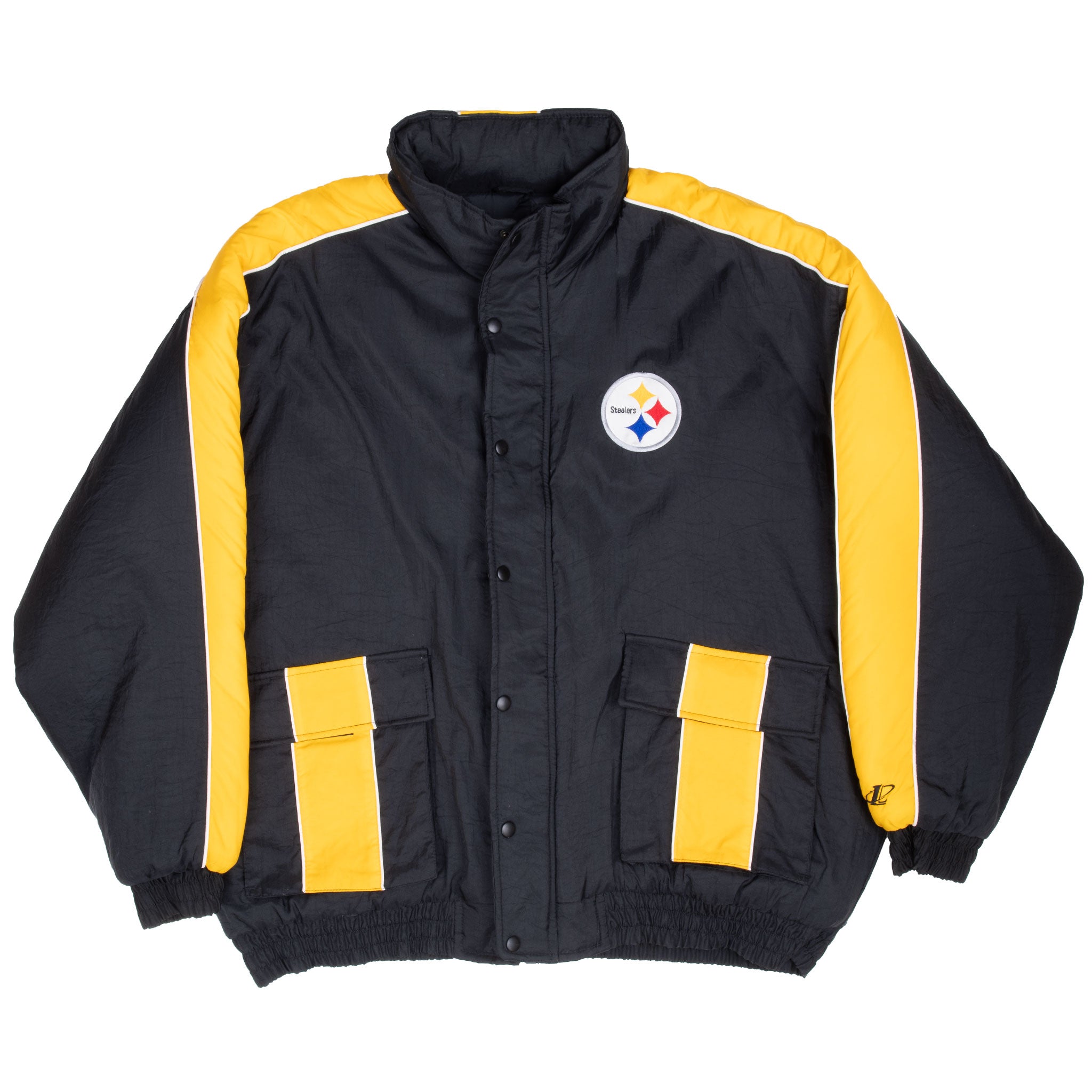 Vintage Nfl Pittsburgh Steelers Heavy Windbreaker Jacket 1990S Size 2XL