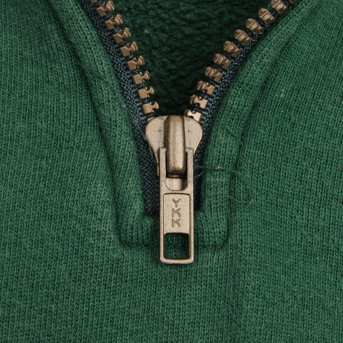 Vintage Quarter 1/4 Zip Pine Green Russell Sweatshirt 1990S Size Small Made In USA