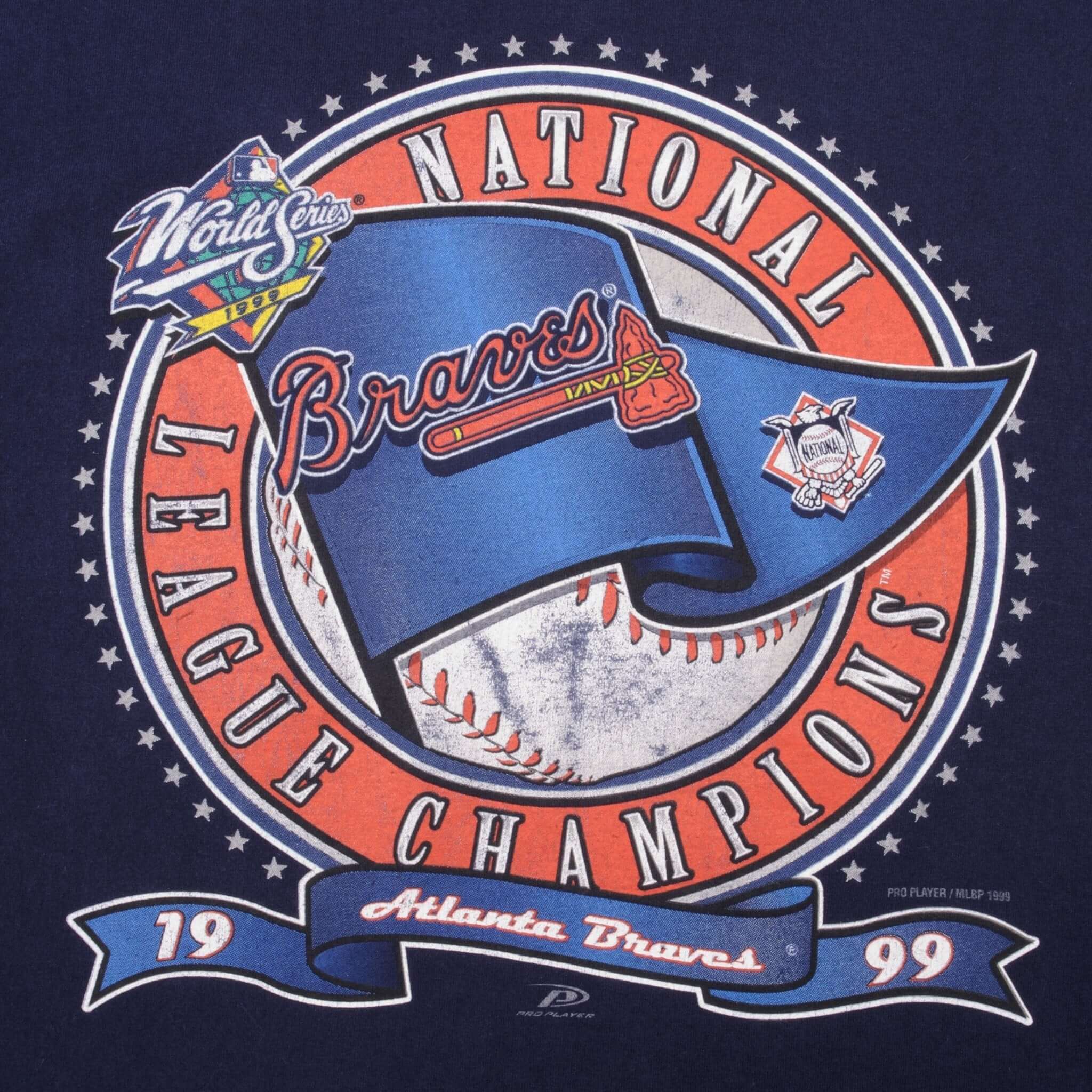 Vintage MLB Atlanta Braves National Champions 1999 Tee Shirt Size XL