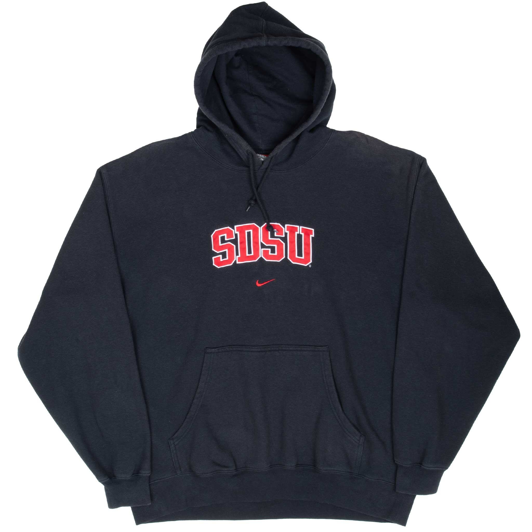 Vintage Nike NCAA SDSU San Diego State University Black Hoodie Sweatshirt 1990S Size XL