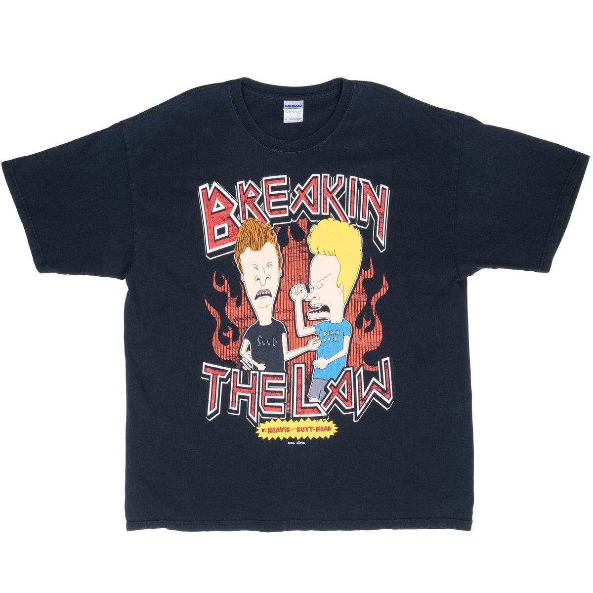 Vintage Beavis And Butt Head Breaking The Law Tee Shirt 2000S Size Xl