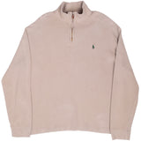 Vintage Polo Ralph Lauren Beige Quarter Zip Sweater Size Large 1990S
