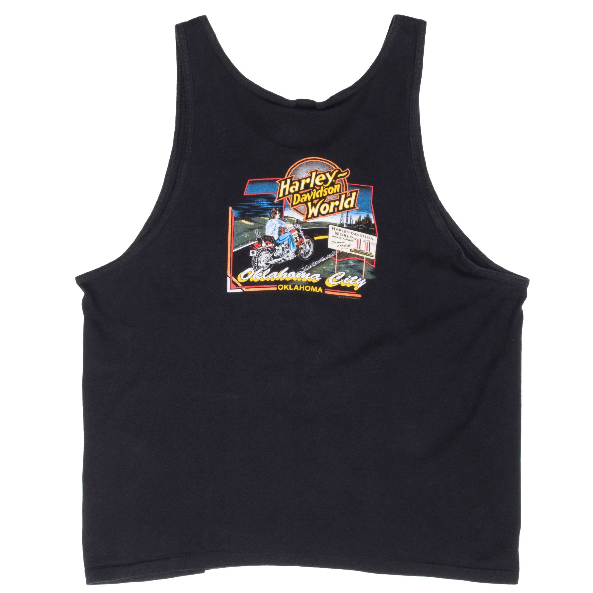 Vintage Harley Davidson World Dragon Oklahoma City Tank Top Tee Shirt 1994 Size XL Made In Usa