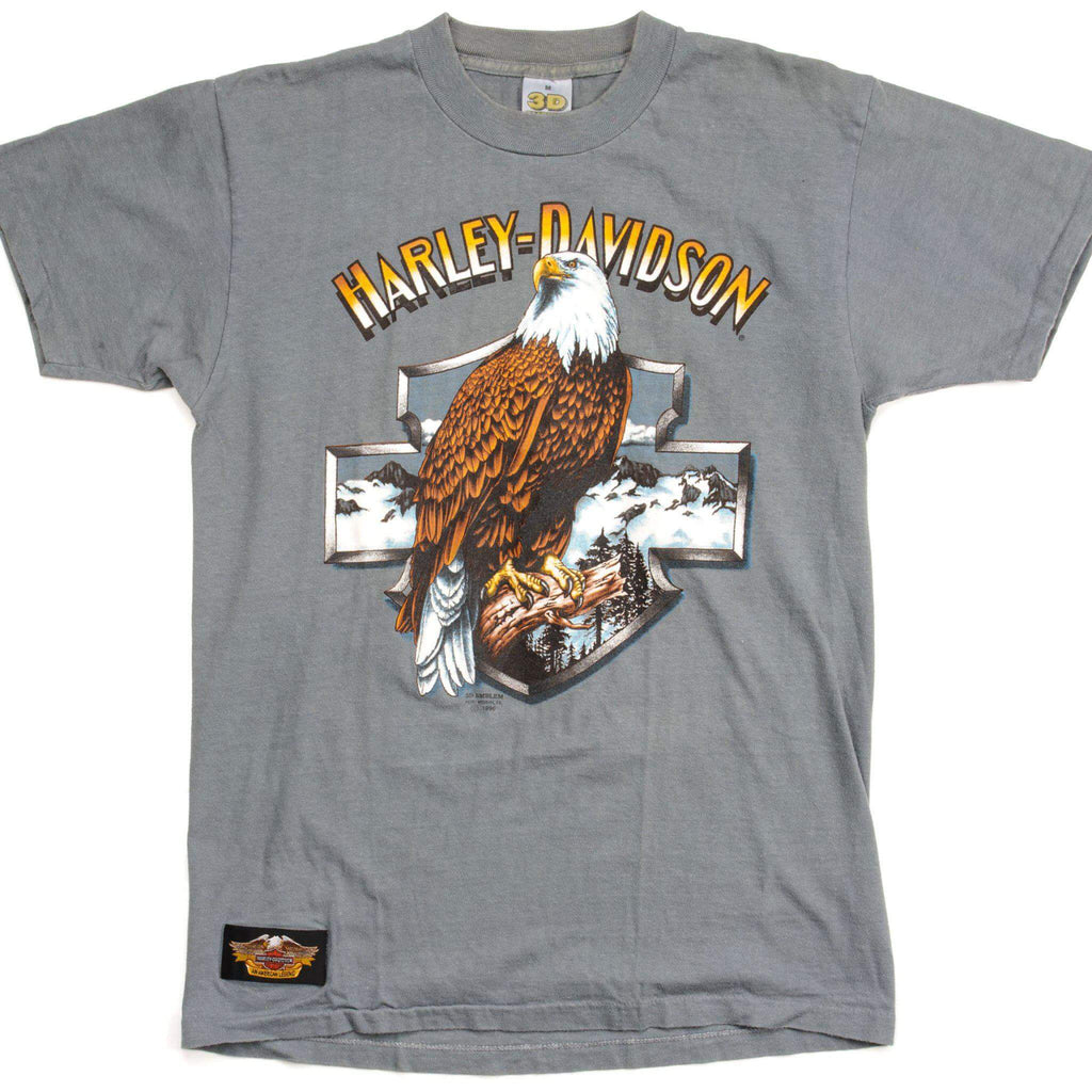 VINTAGE 3D EMBLEM HARLEY DAVIDSON TEE SHIRT 1990 SIZE MEDIUM MADE IN USA