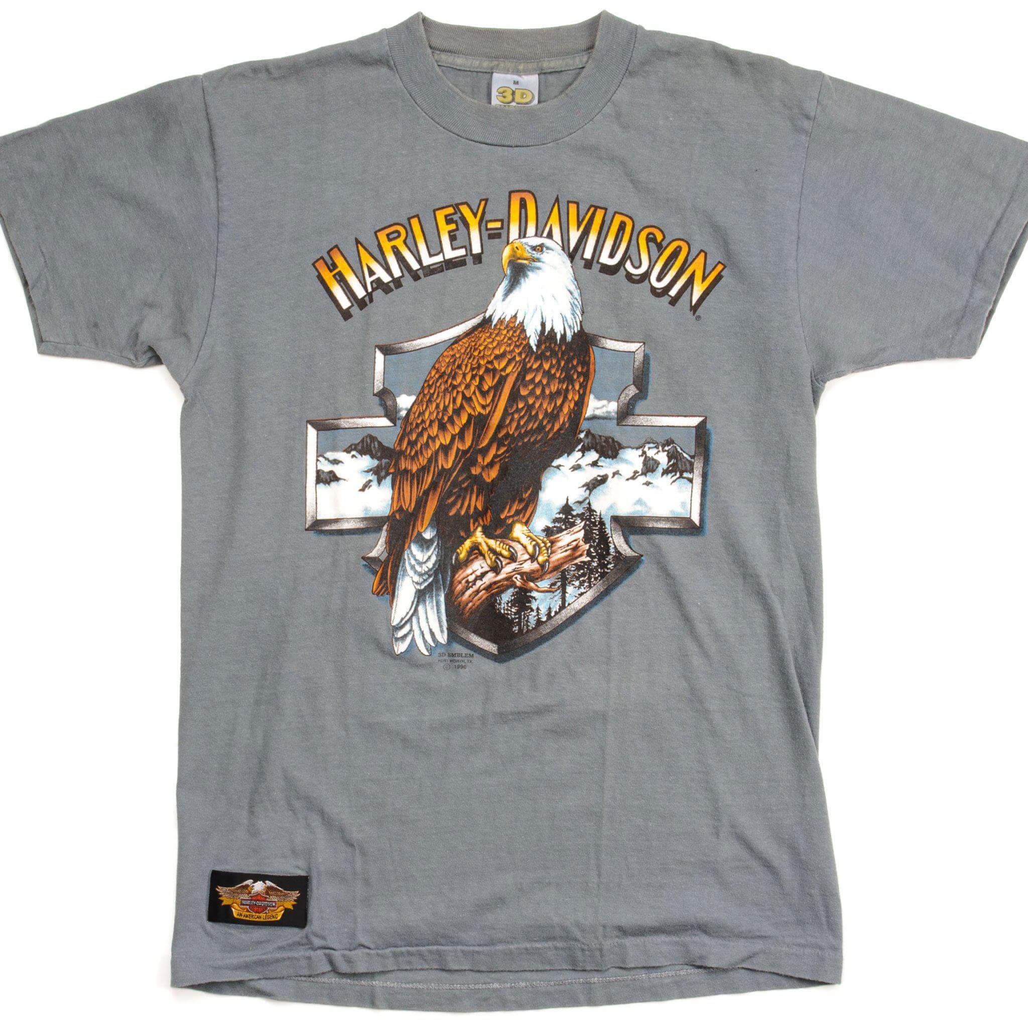 VINTAGE 3D EMBLEM HARLEY DAVIDSON TEE SHIRT 1990 SIZE MEDIUM MADE IN USA