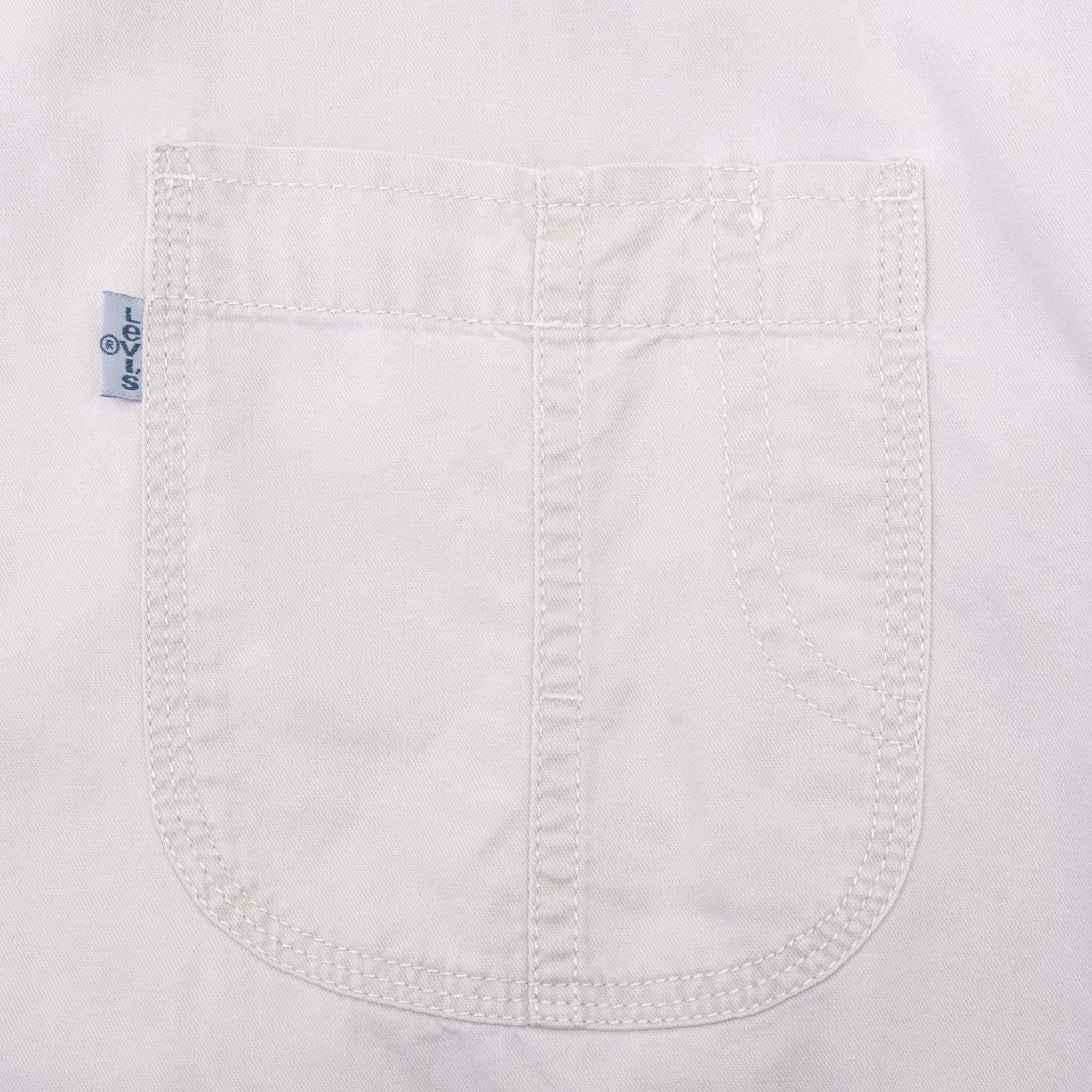 Vintage Levis Pocket Beige Denim Shirt 1990S Size Large