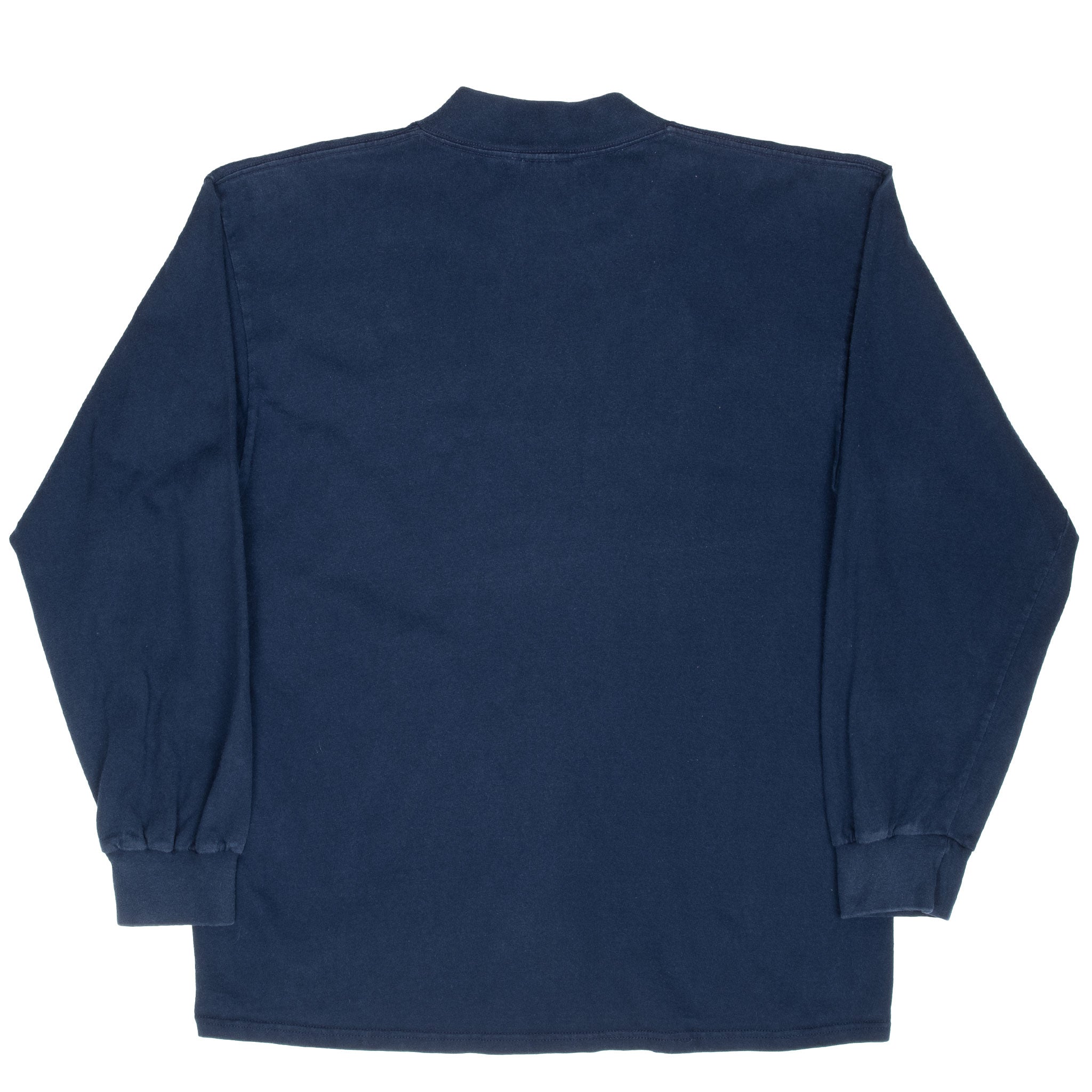 VINTAGE NIKE NAVY BLUE LONG SLEEVE TURTLE NECK TEE SHIRT 1990S LARGE MADE IN USA