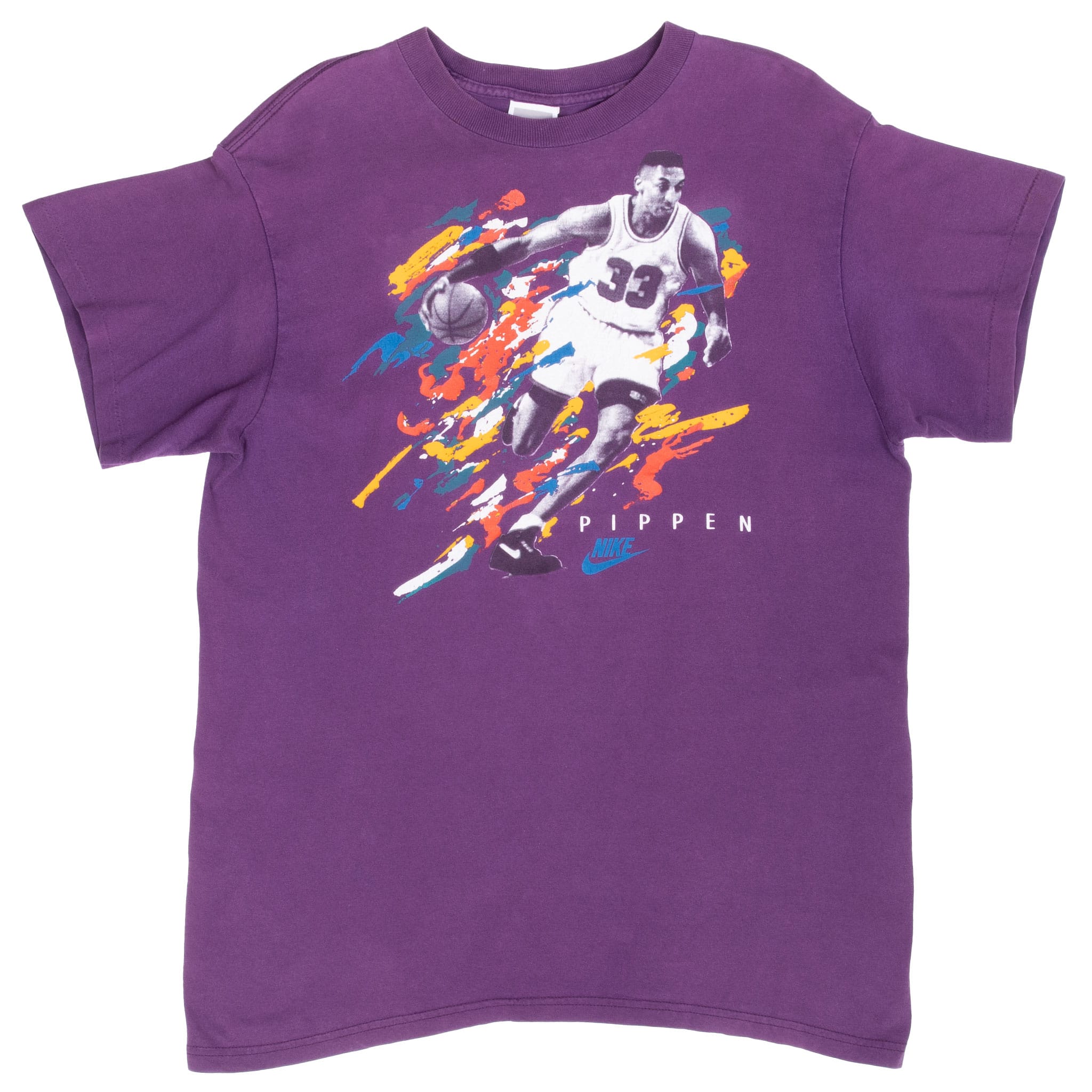 Vintage Nba Nike Pippen Late 1980S Tee Shirt Size Medium Made In Usa With Single Stitch Sleeves