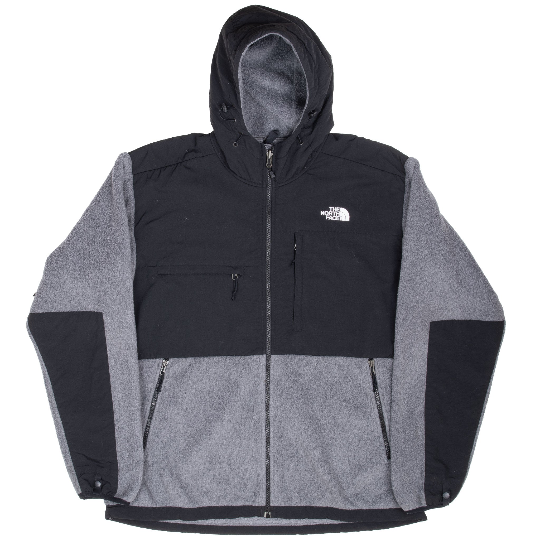 Vintage The North Face Denali Dark Grey Hooded Fleece Jacket Size XL