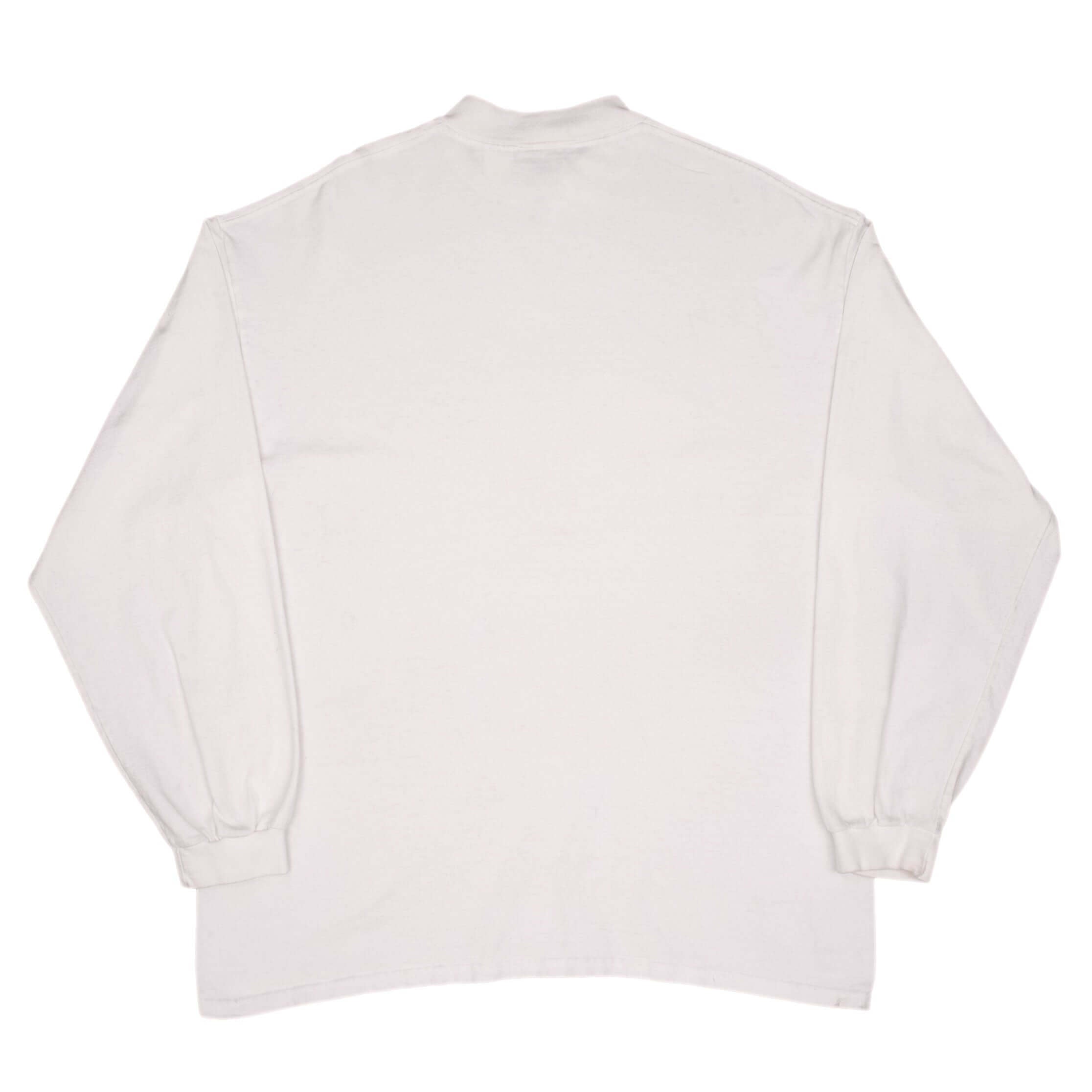 Vintage Nike Long Sleeve Turtle Neck White Heavy Weight Tee Shirt 1990S Size XL