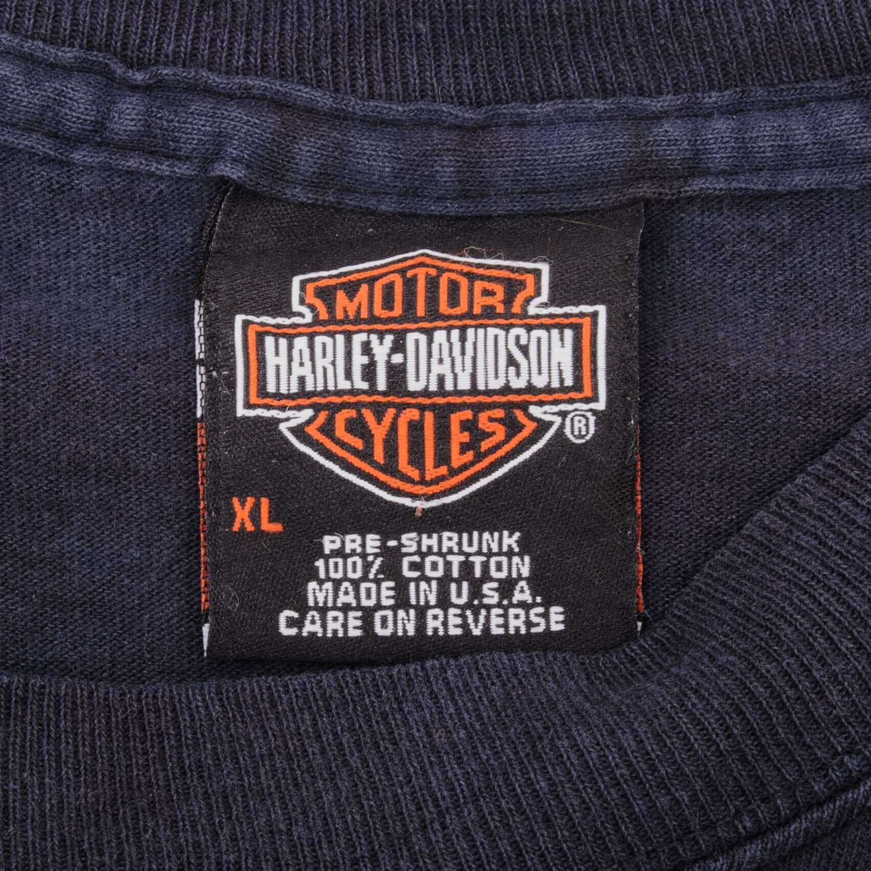 Vintage Harley Davidson Tie Dye Long Sleeves Tee Shirt Size XL Made In USA