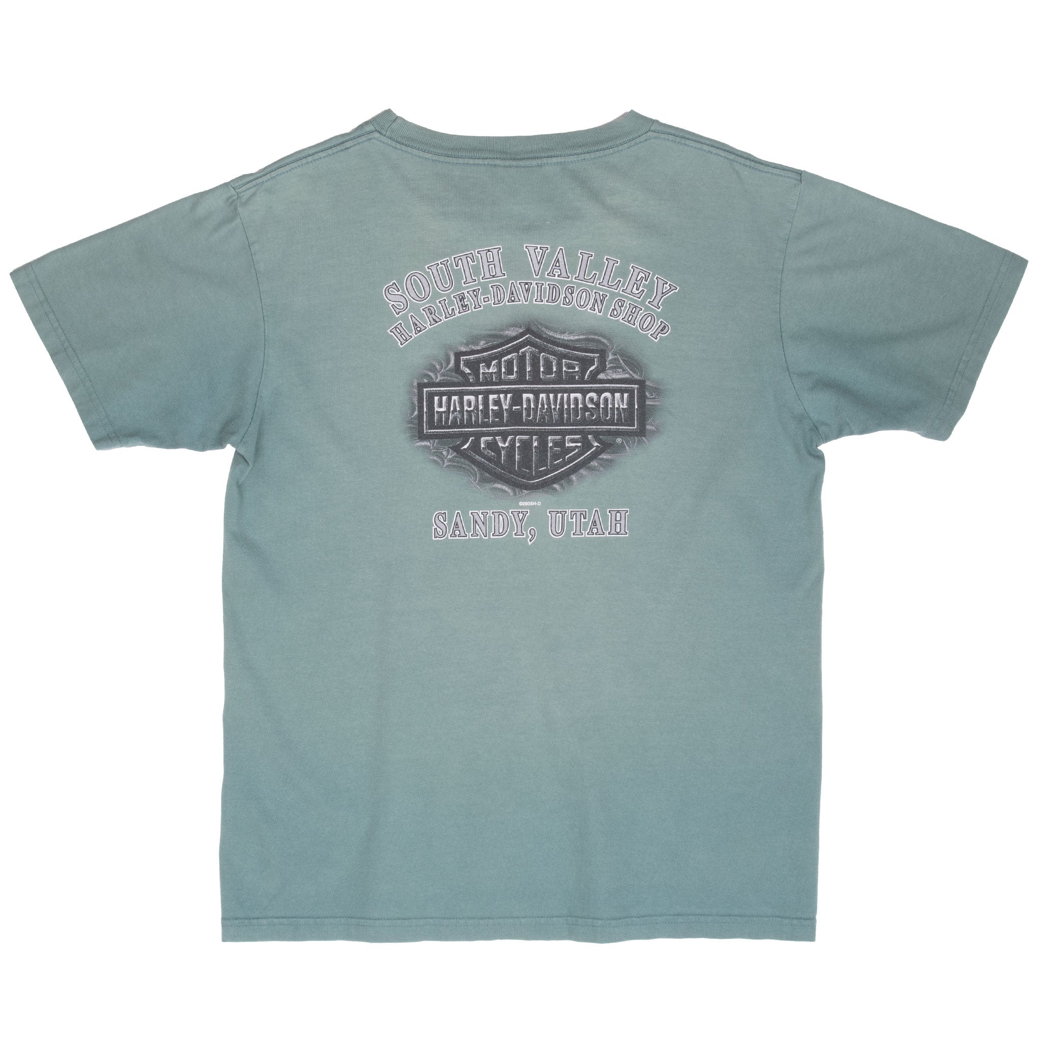 Vintage Harley Davidson Sandy Utah Sage Green Tee Shirt 2005 Size Large