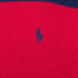 Vintage Ralph Lauren Blue & Red Turtle Neck Knit Sweater Xl 1990S
