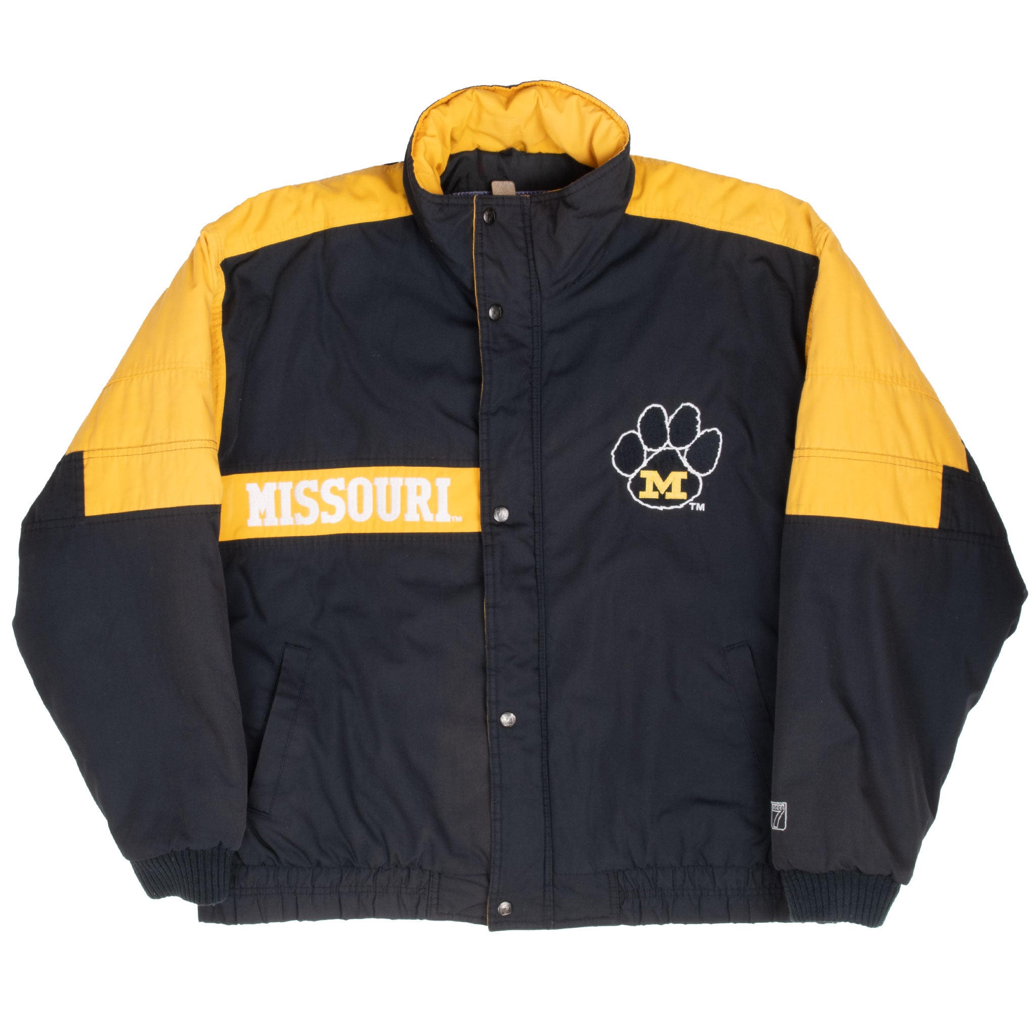 Vintage Ncaa Missouri Mizzou Tigers Logo 7 Heavy Windbreaker Jacket 1990S Size XL