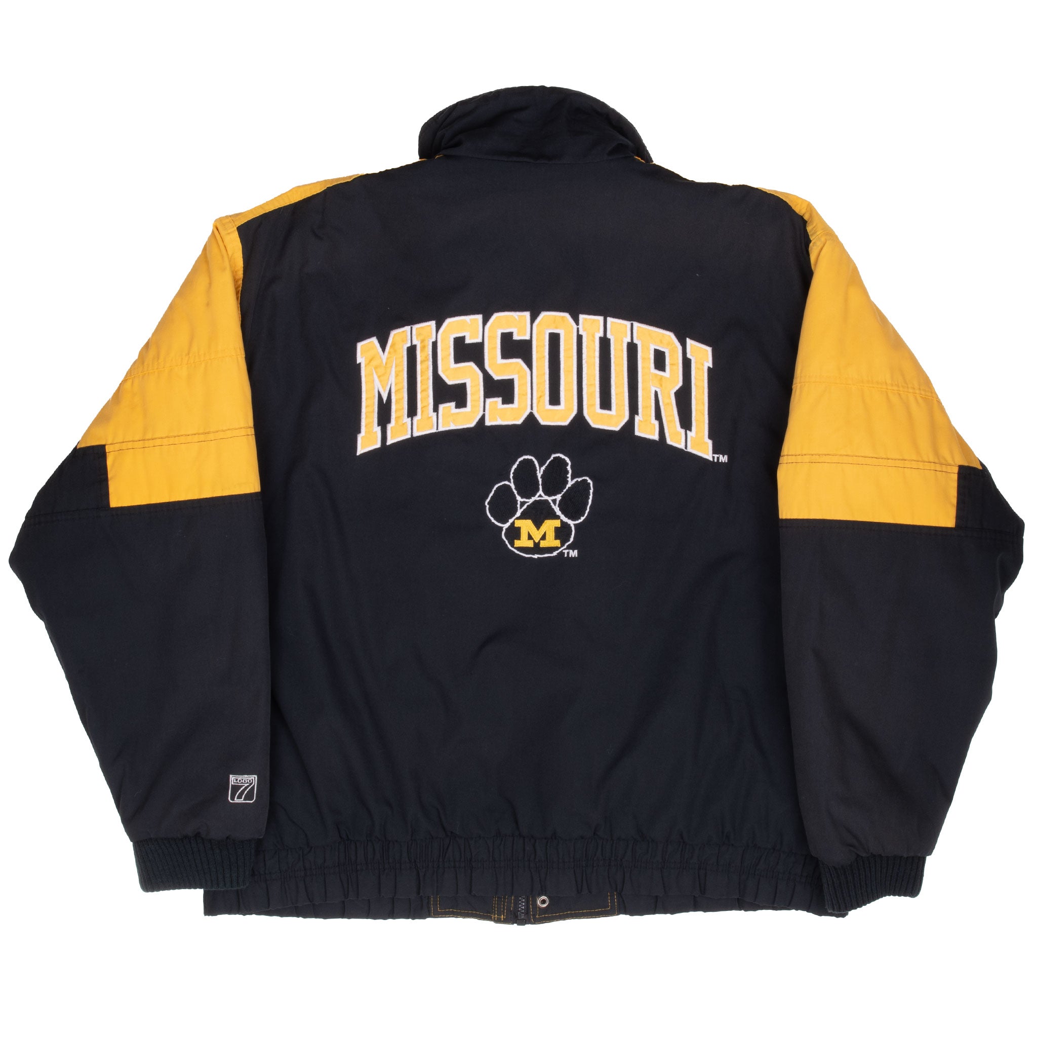 Vintage Ncaa Missouri Mizzou Tigers Logo 7 Heavy Windbreaker Jacket 1990S Size XL