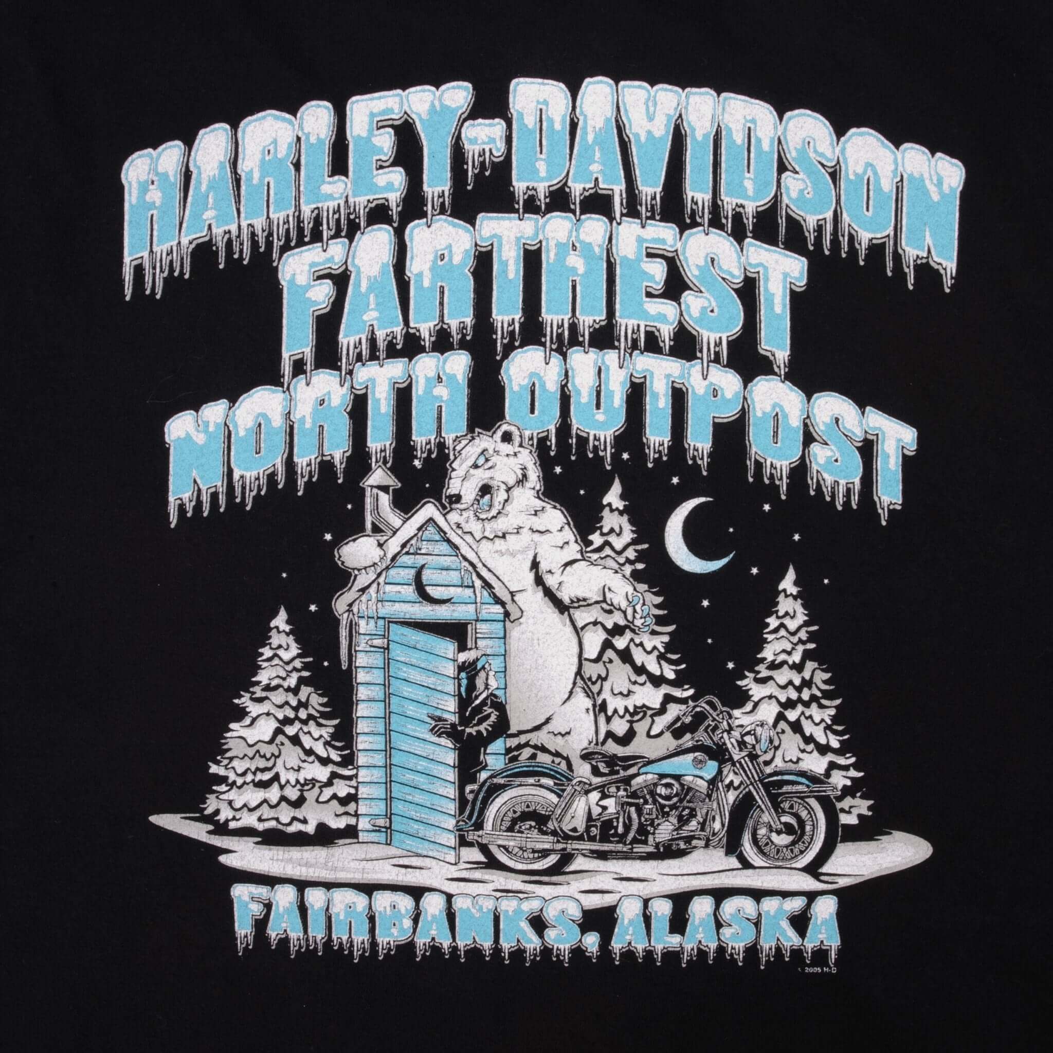 Vintage Harley Davidson Alaska Wolf Tee Shirt 2005 Size XL