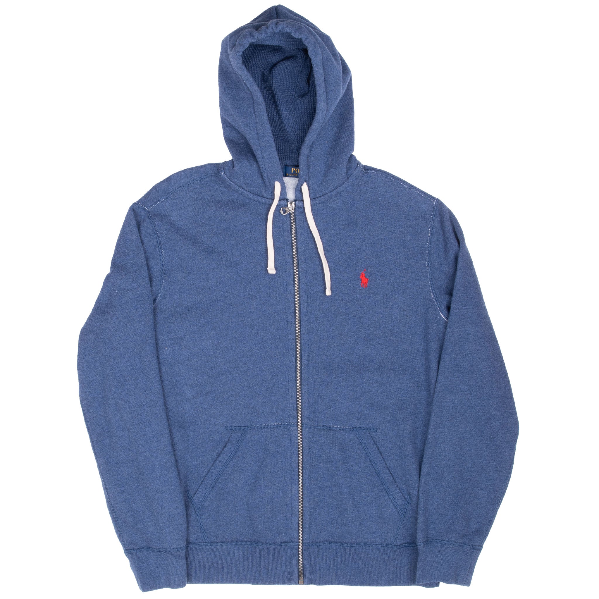 Vintage Ralph Lauren Full Zip Classic Navy Blue Hoodie Sweatshirt Size Large