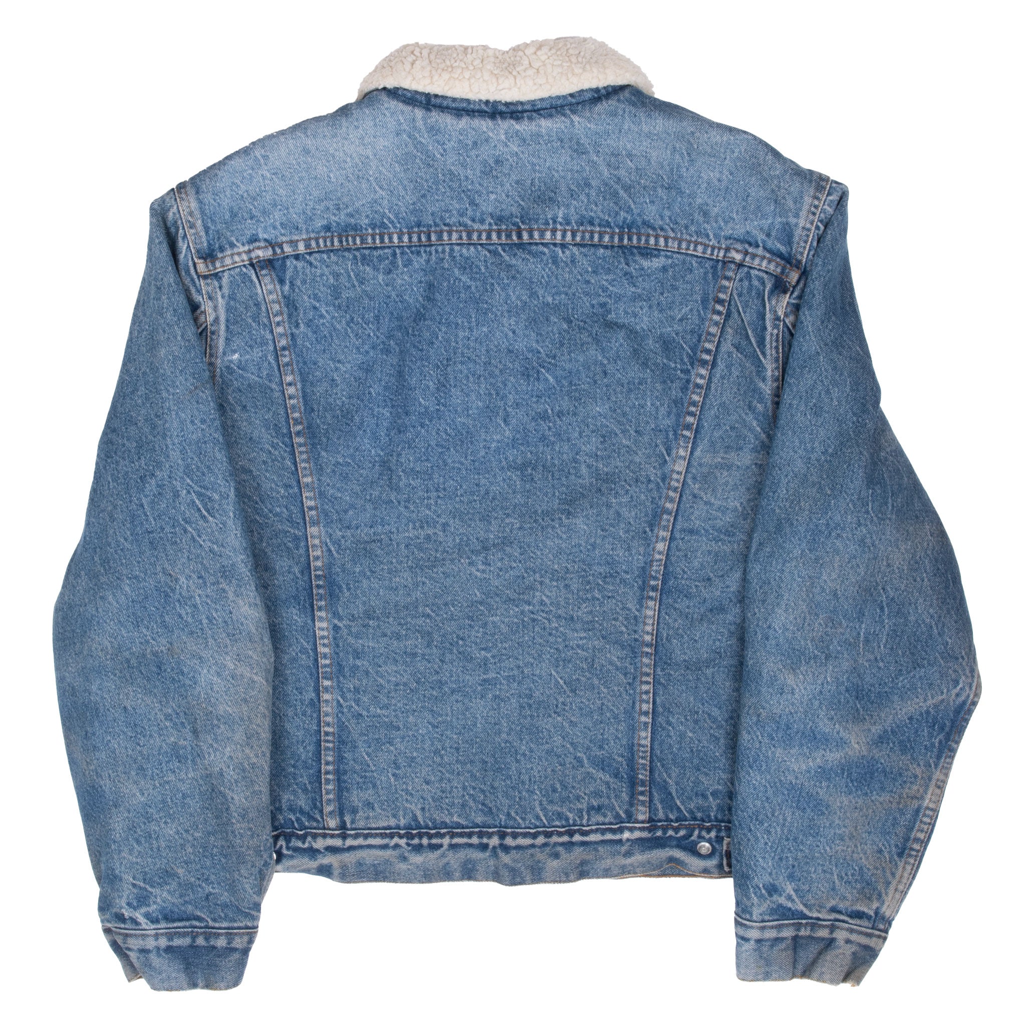 Vintage Levis Sherpa Trucker Denim Jacket 2 Pockets 1970S Size 46 Made In Usa