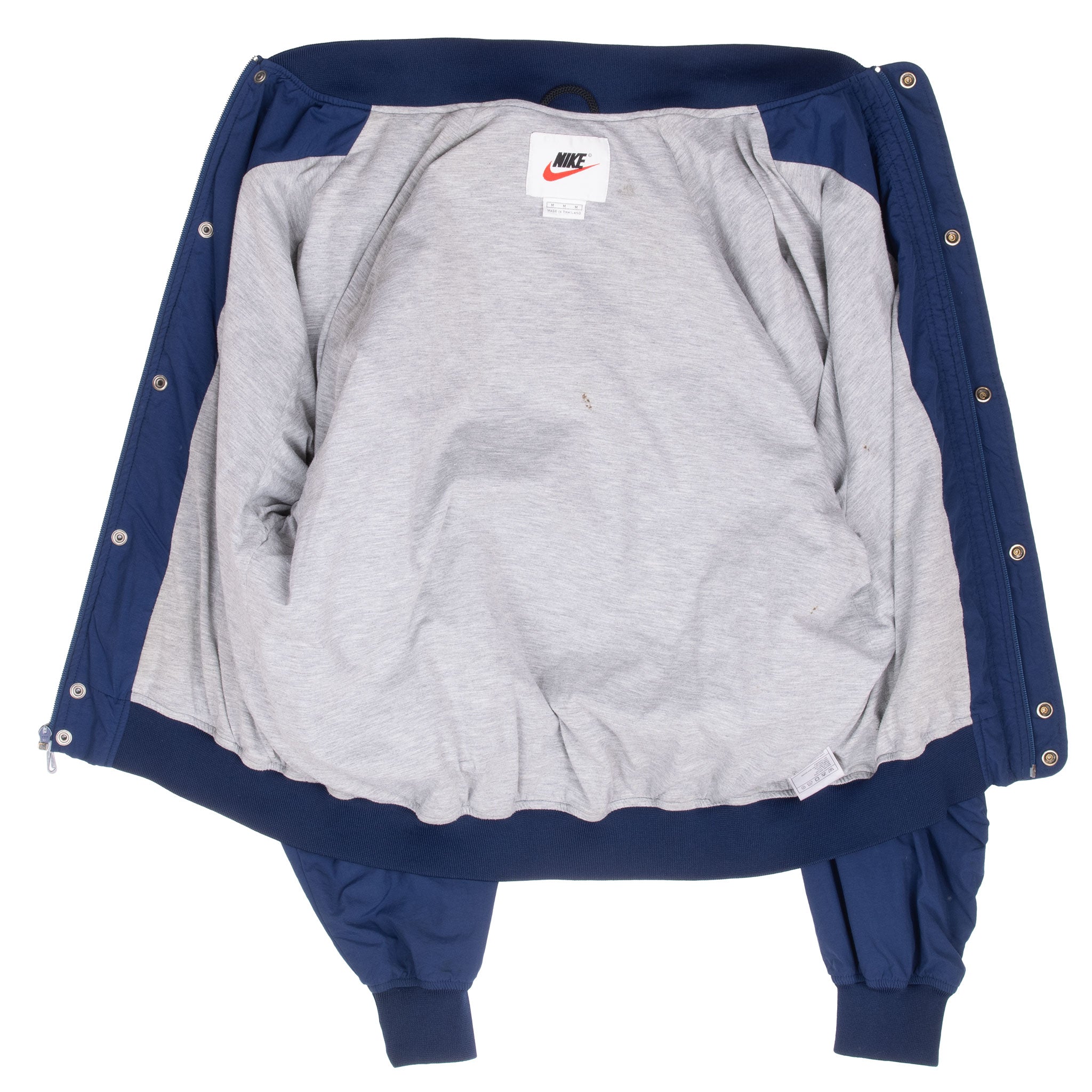 Vintage Nike Classic Swoosh Blue Windbreaker Jacket 1990S Size Medium
