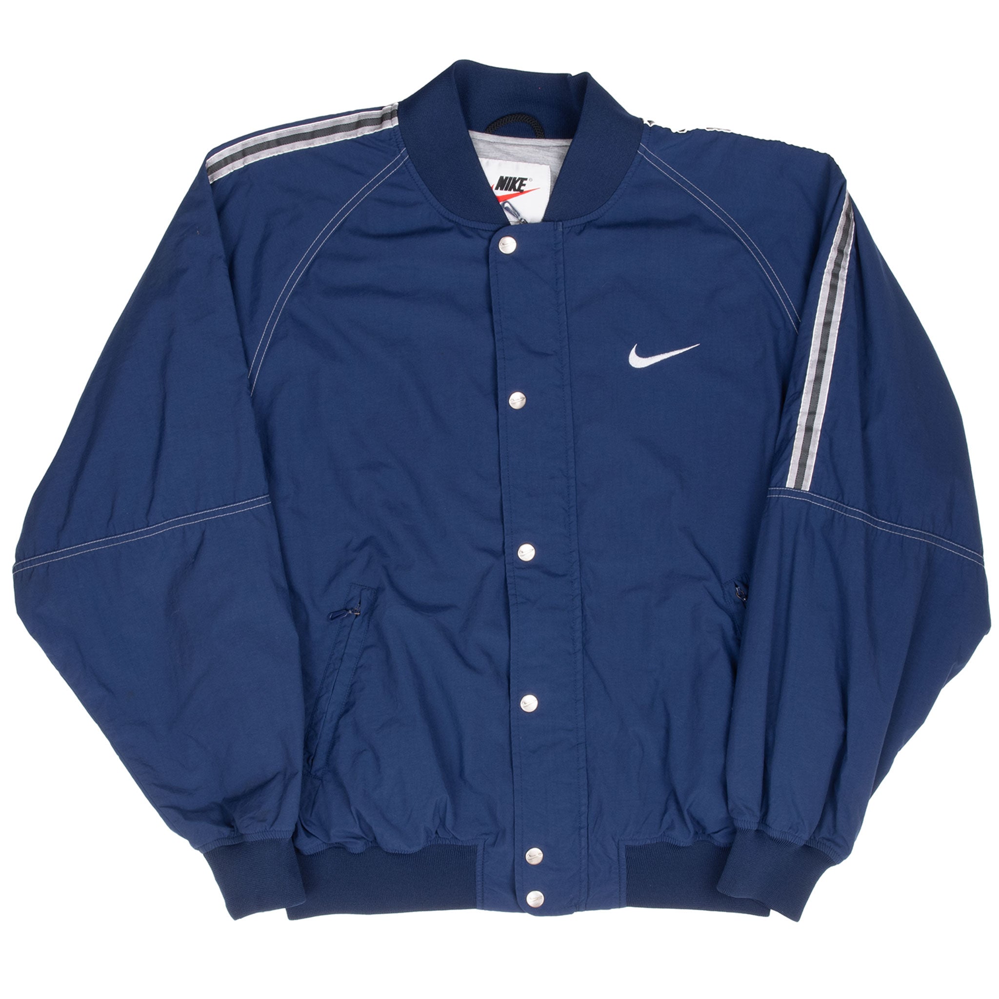 Vintage Nike Classic Swoosh Blue Windbreaker Jacket 1990S Size Medium