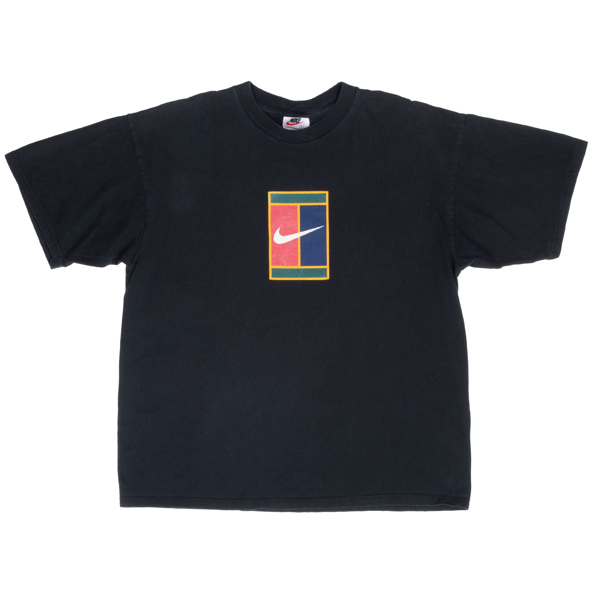 Vintage Nike Court Tennis Black Tee Shirt Late 1990S Size Large