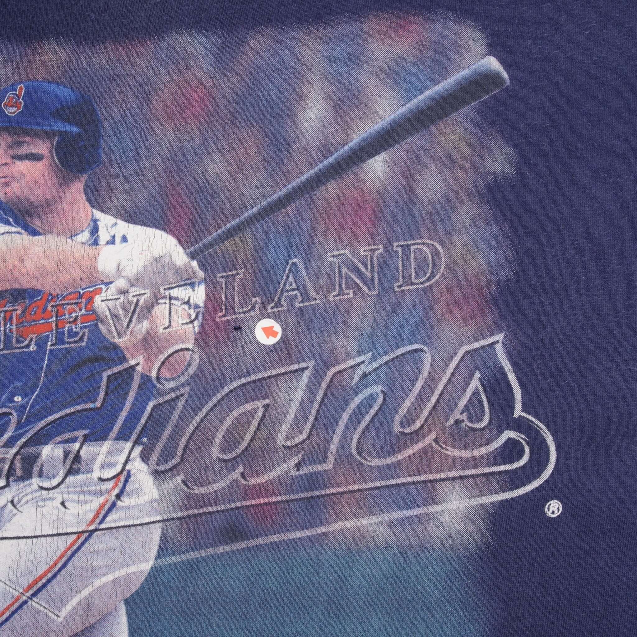 VINTAGE MLB CLEVELAND INDIANS MATT WILLIAMS 1997 TEE SHIRT SIZE 2XL MADE IN USA