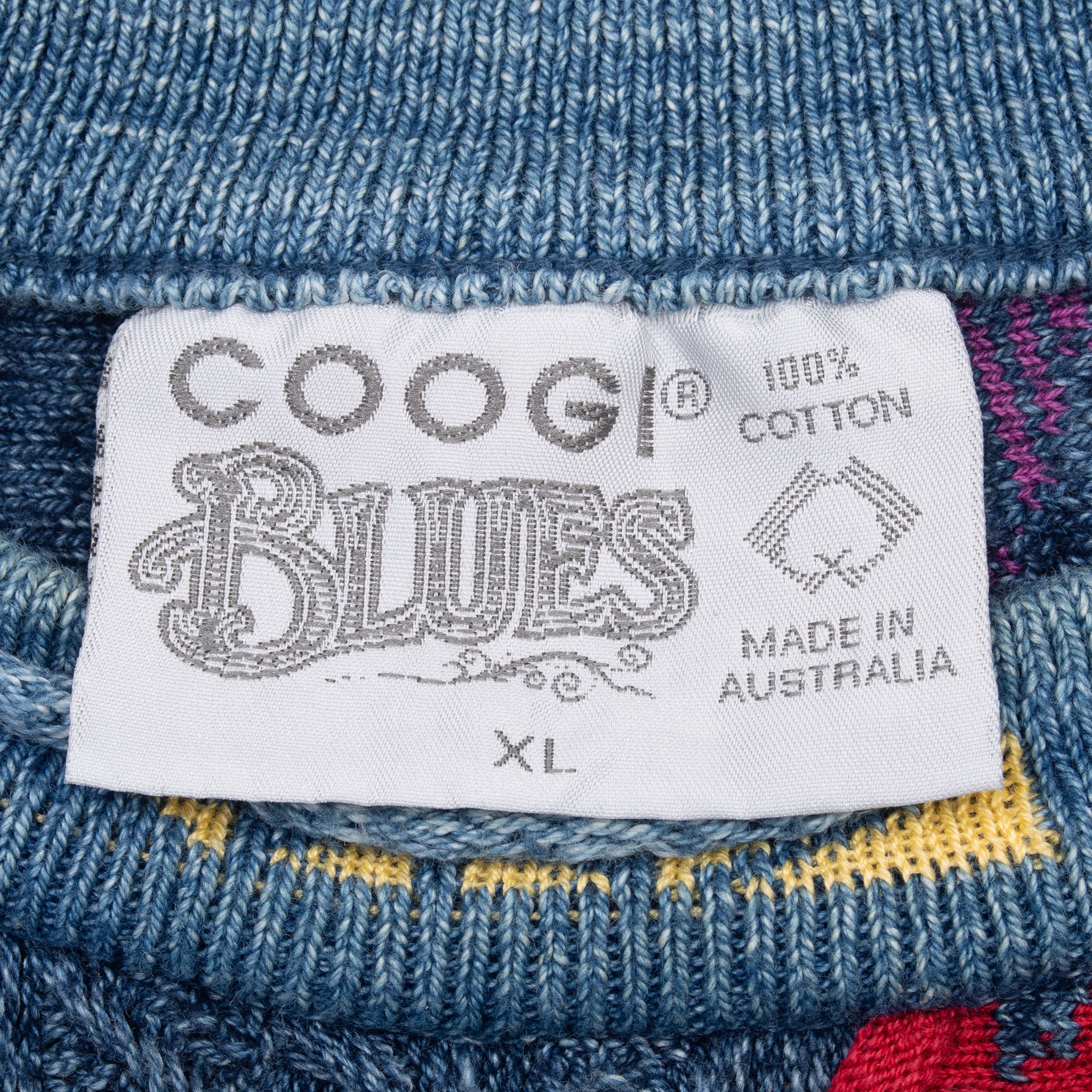 Vintage Coogi Blues Knit Sweatshirt Size XL 1990S Made In Australia