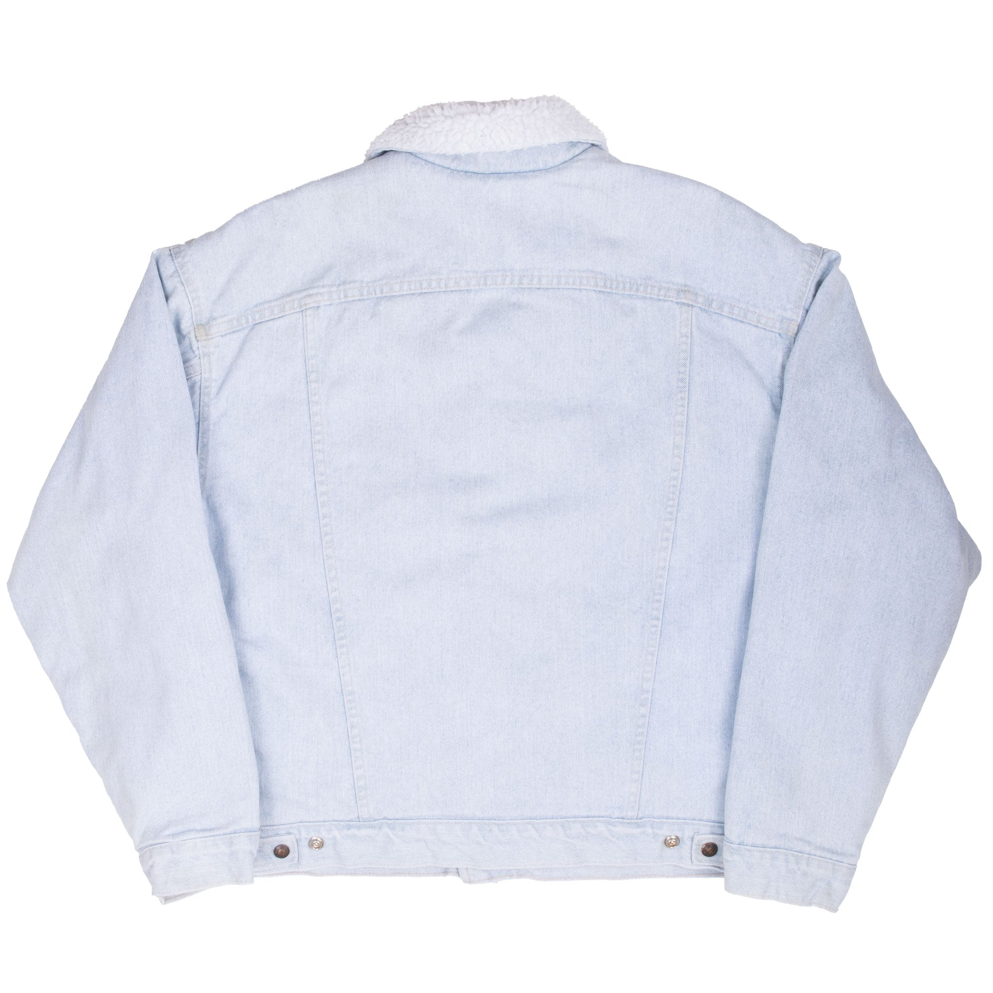 Vintage Levis Sherpa Trucker Blue Light Wash Denim Jacket 1980S Size Large Made In Usa