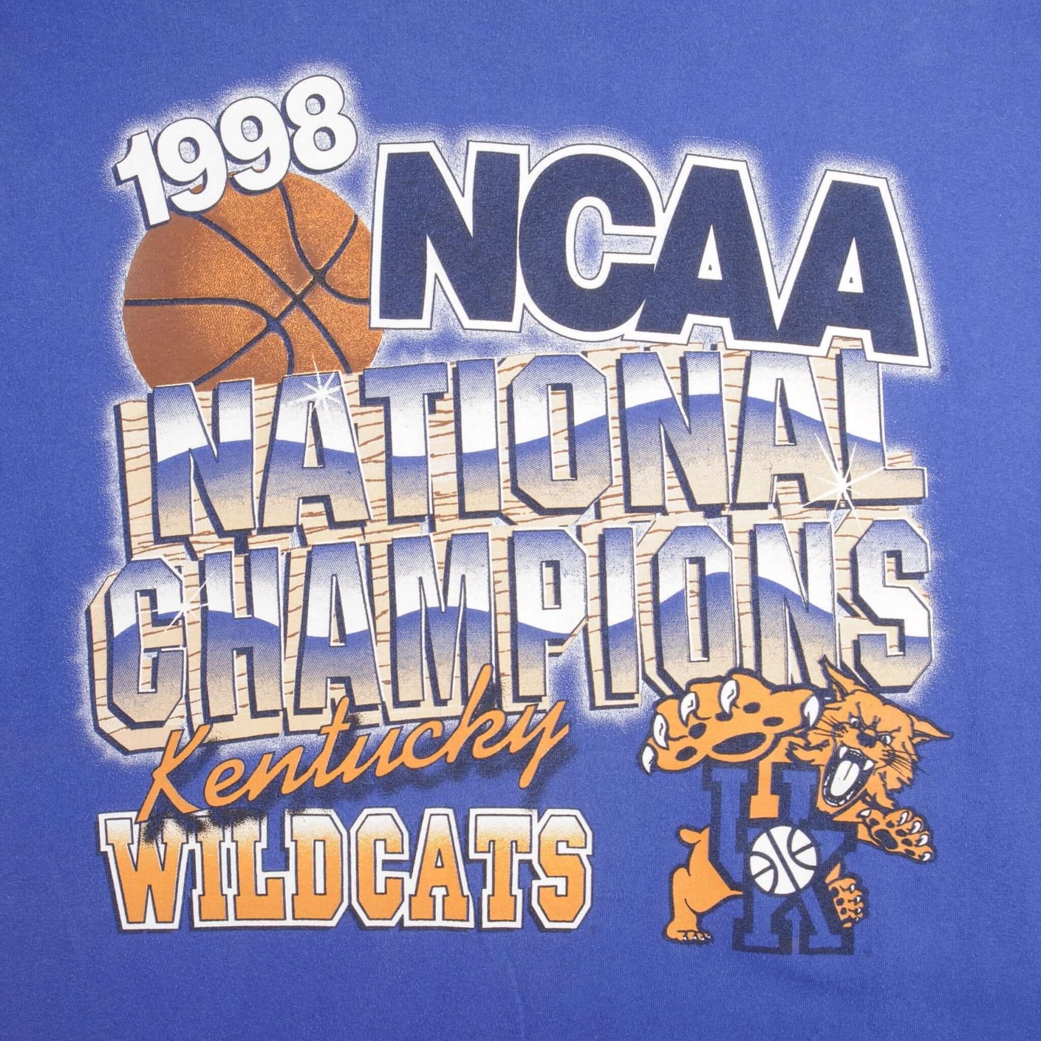 Vintage Ncaa University Of Kentucky Wildcats Champions 1998 Tee Shirt Size XL