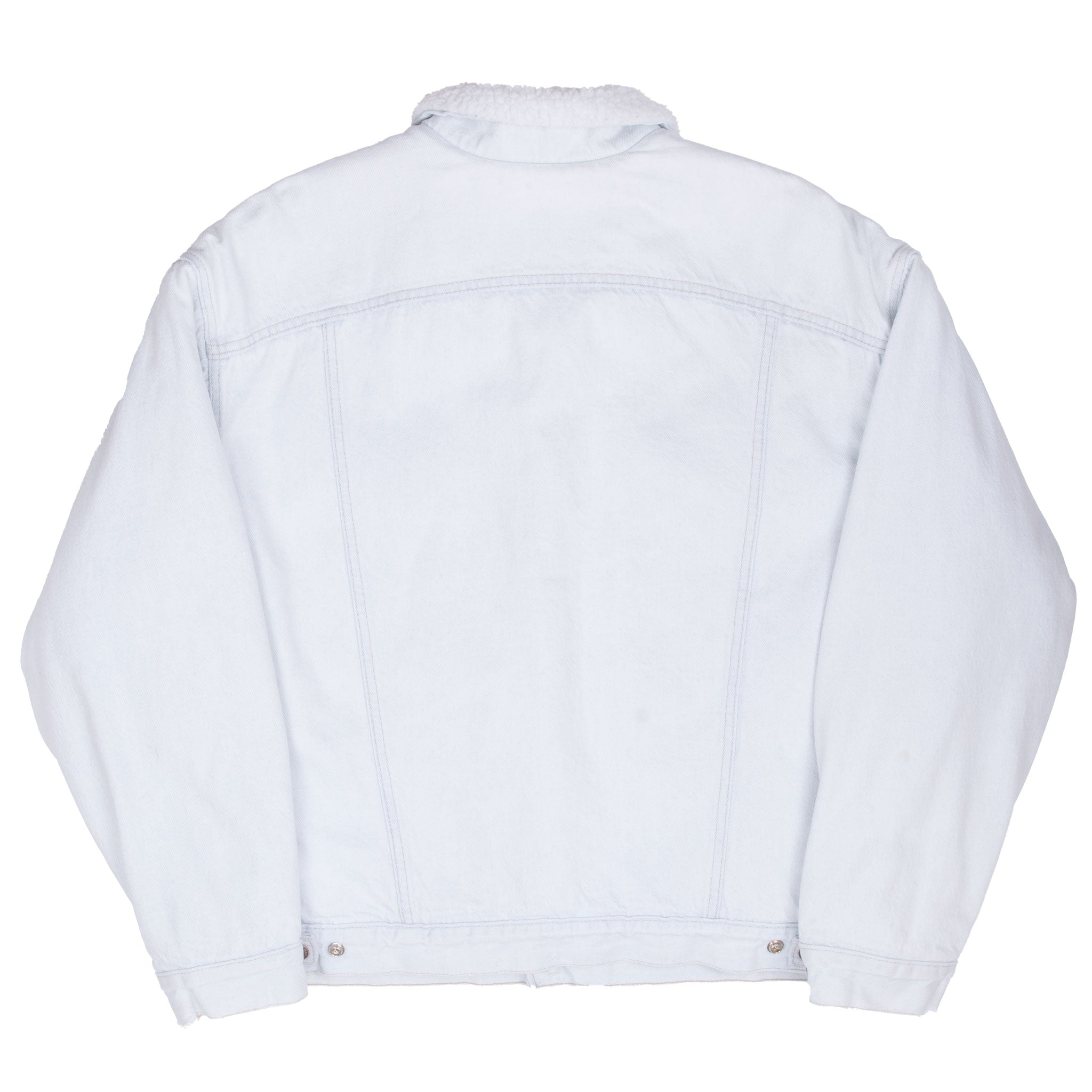 Vintage Levis Sherpa Trucker Blue Light Wash Denim Jacket 1980S Size XL Made In Usa