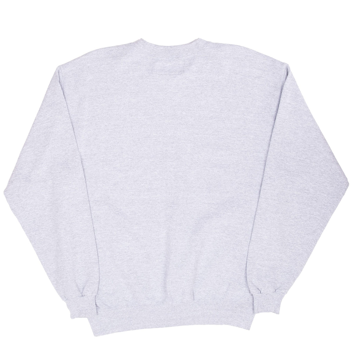 Back of blank grey Russell Athletic crewneck sweatshirt
