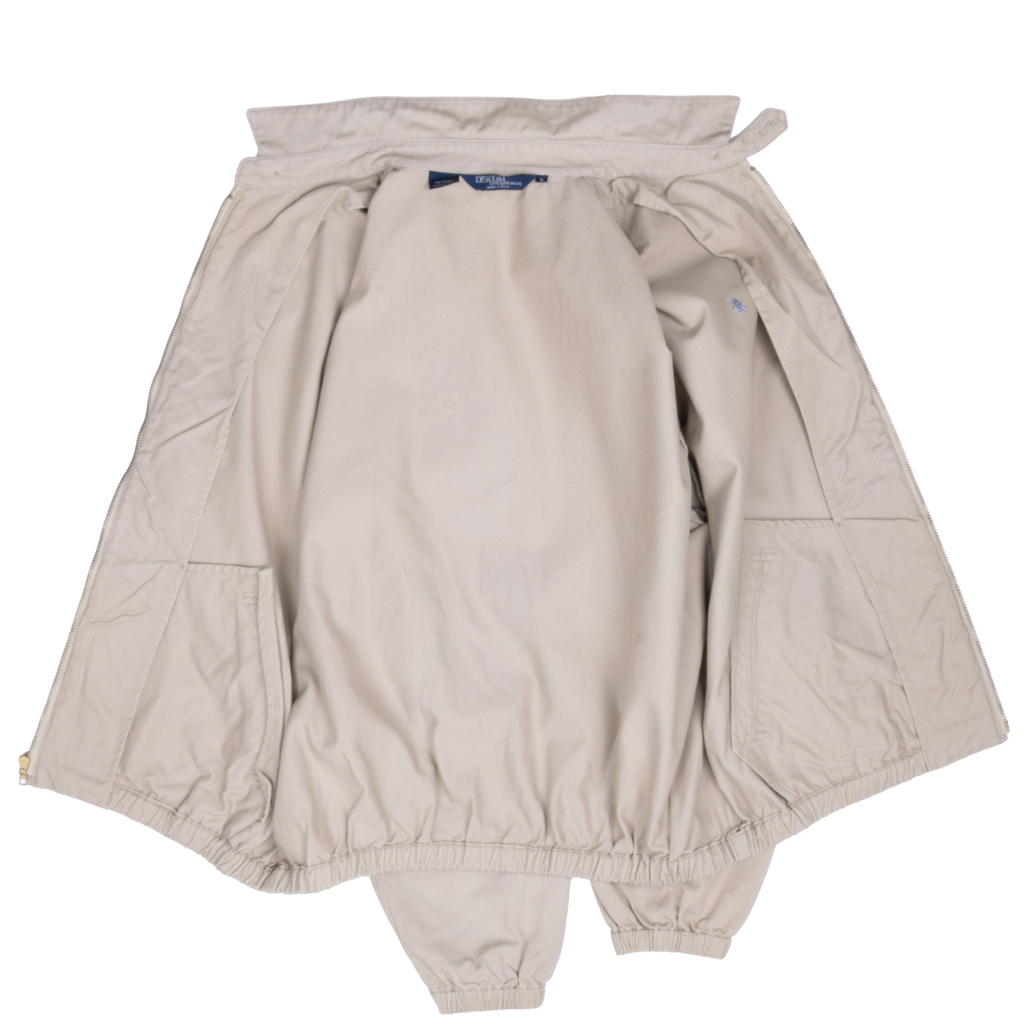 Vintage Ralph Lauren Beige Harrington Golf Jacket 1990S Size Large Made In USA