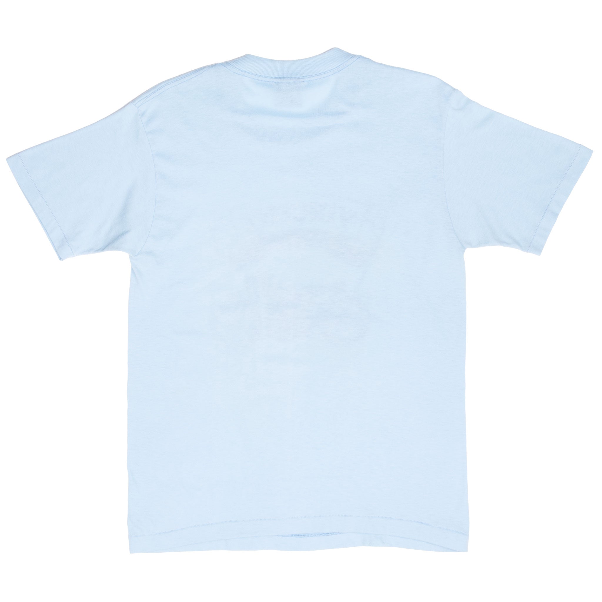 Vintage Vincent Biker Blue Tee Shirt 1980S Size Medium Made In Usa With Single Stitch Sleeves