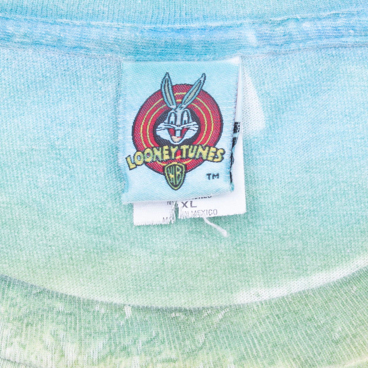 Vintage Tie-Dye Looney Tunes Taz 1997 Tee Shirt Size Xl With Single Stitch Sleeves