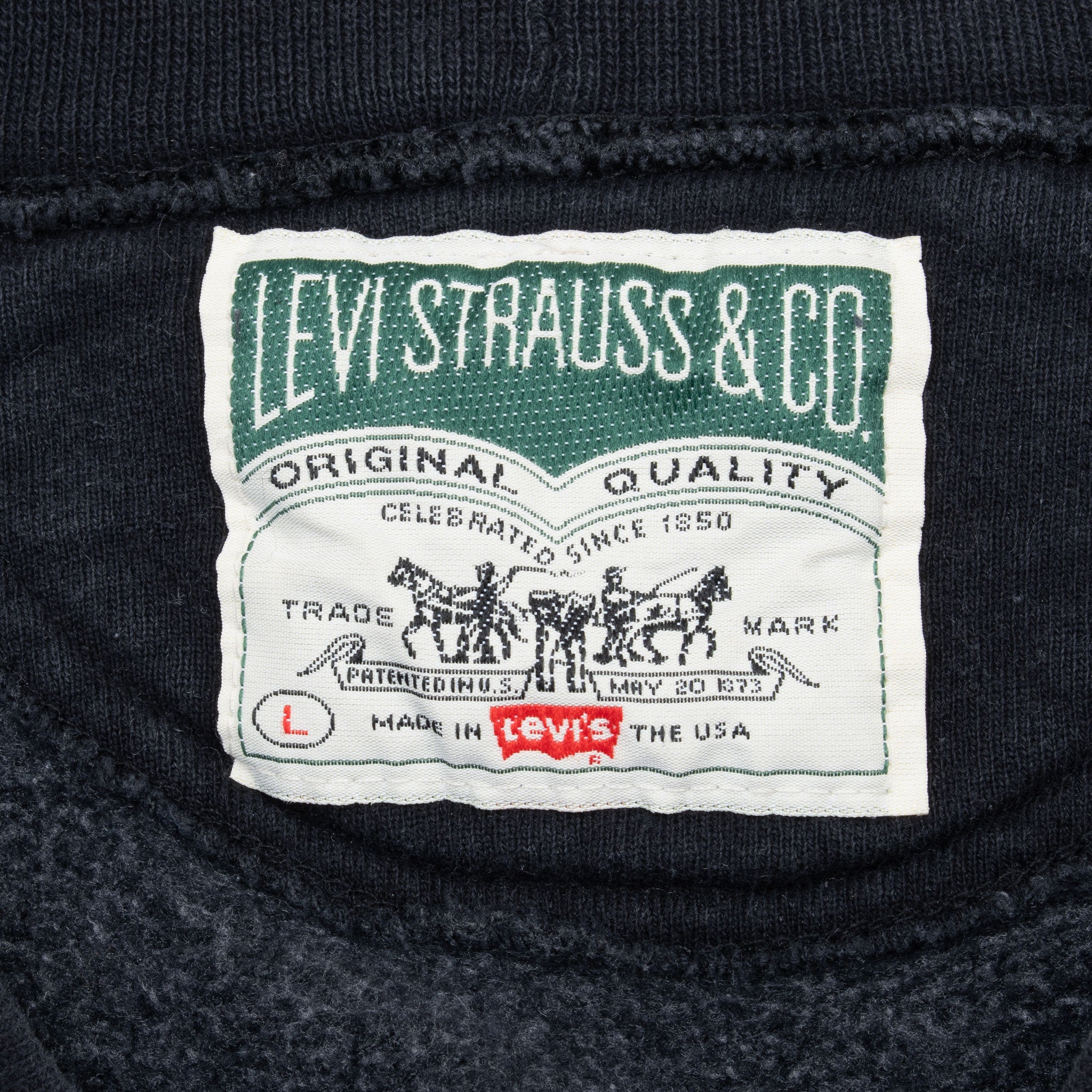 Vintage Levis Black Sweatshirt Size Large 1990S Made In Usa