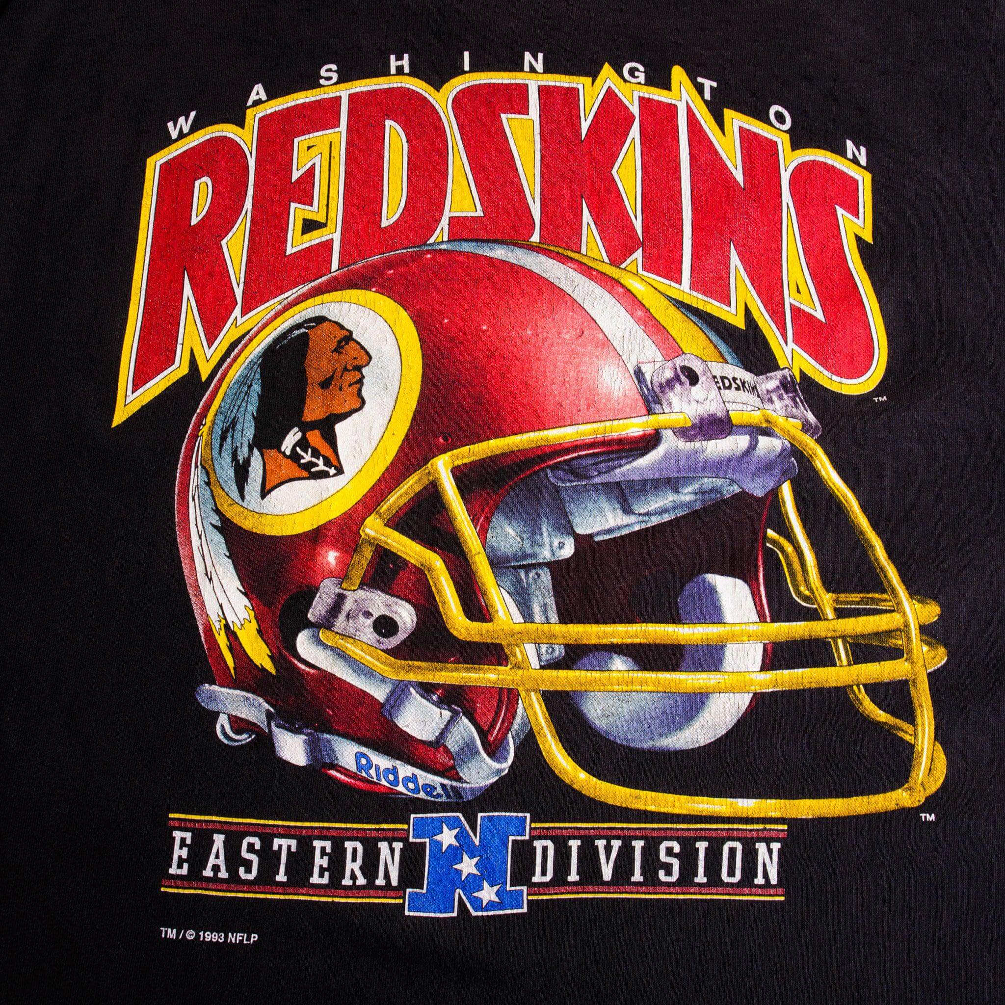 Vintage NFL Washington Redskins 1993 Tee Shirt With Single Stitch Sleeves. Made In USA.