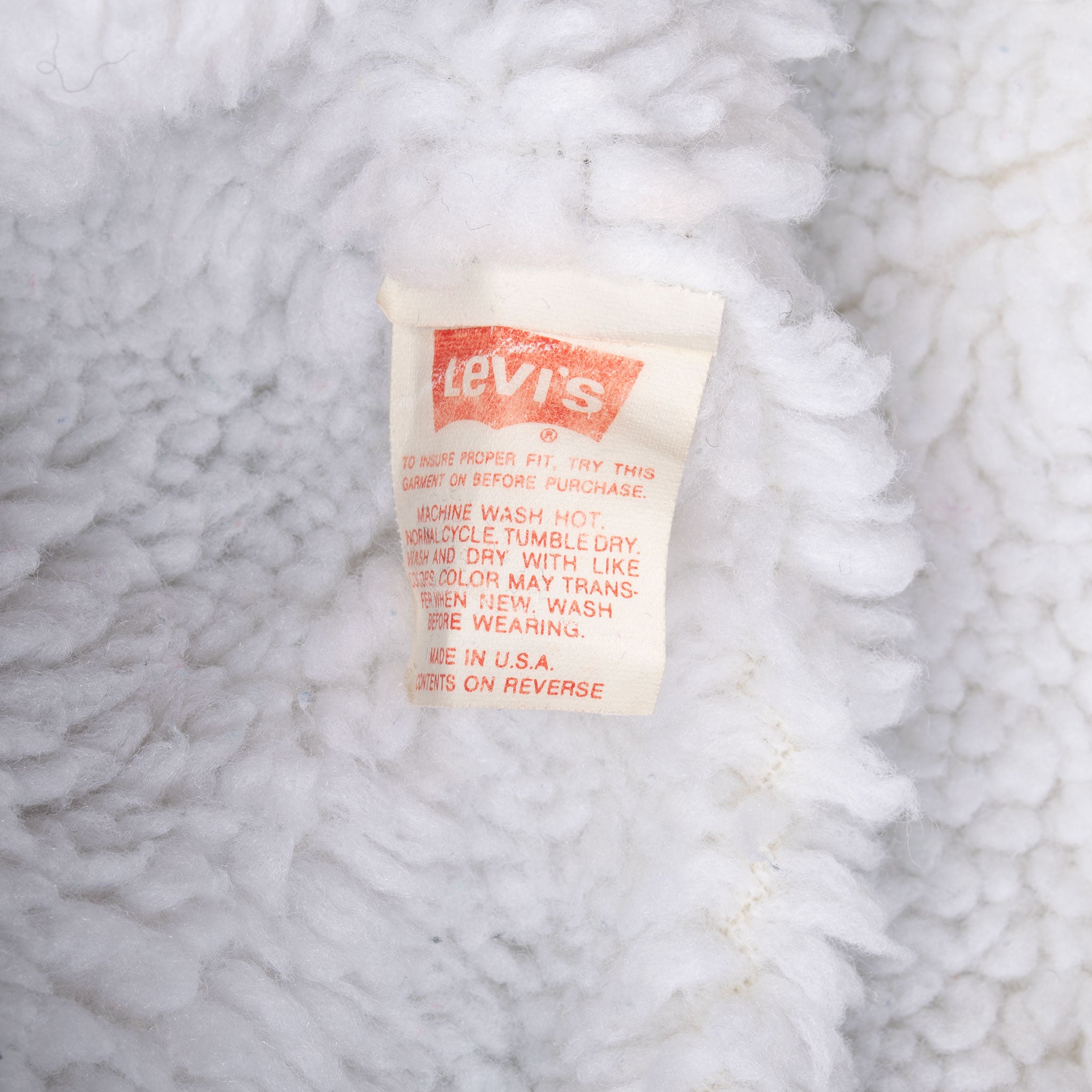 Vintage Levis Sherpa Trucker Blue Denim Jacket 1980S Size XL Made In Usa