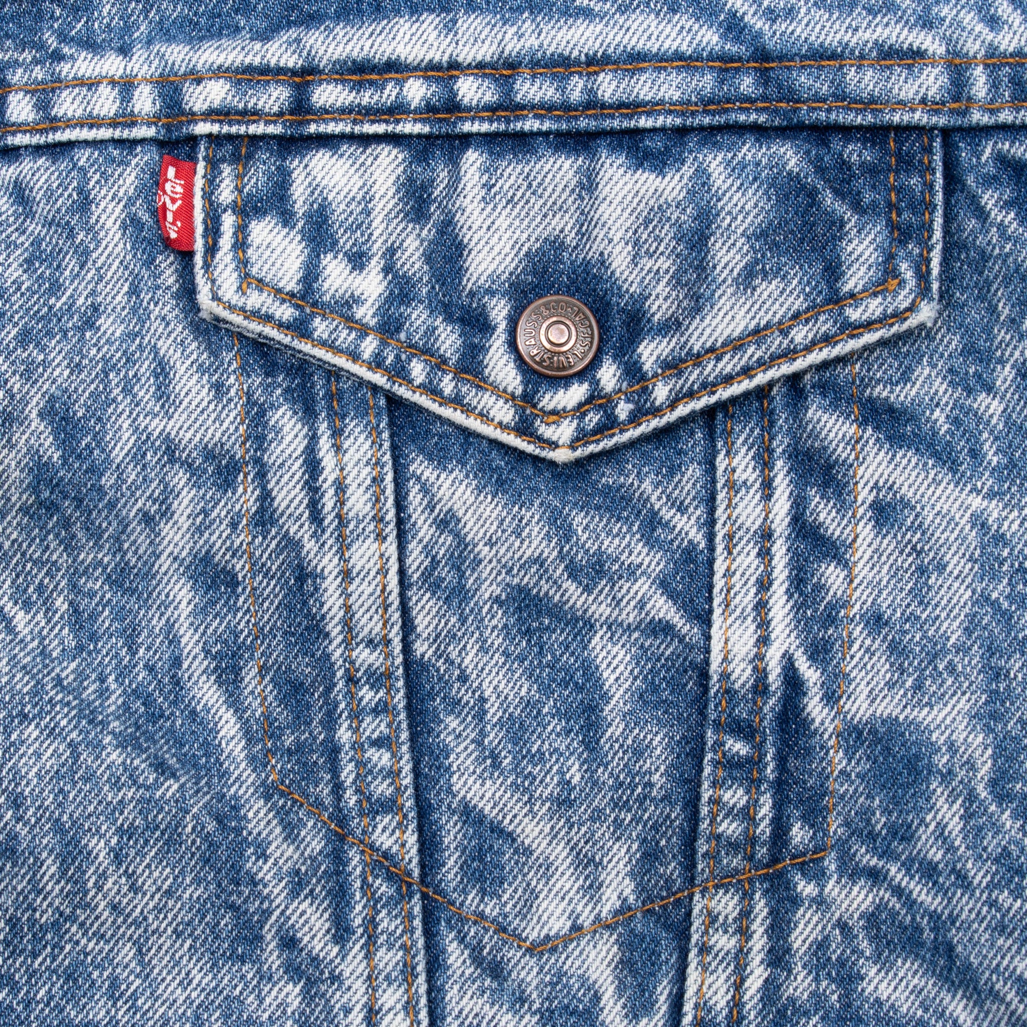 Vintage Levis Sherpa Trucker Blue Denim Jacket 1980S Size XL Made In Usa