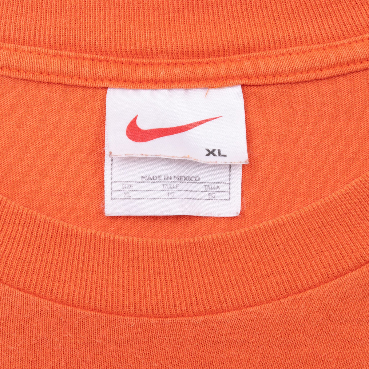 Vintage Nike Center Swoosh Orange Long Sleeve Tee Shirt 1990S Size XL