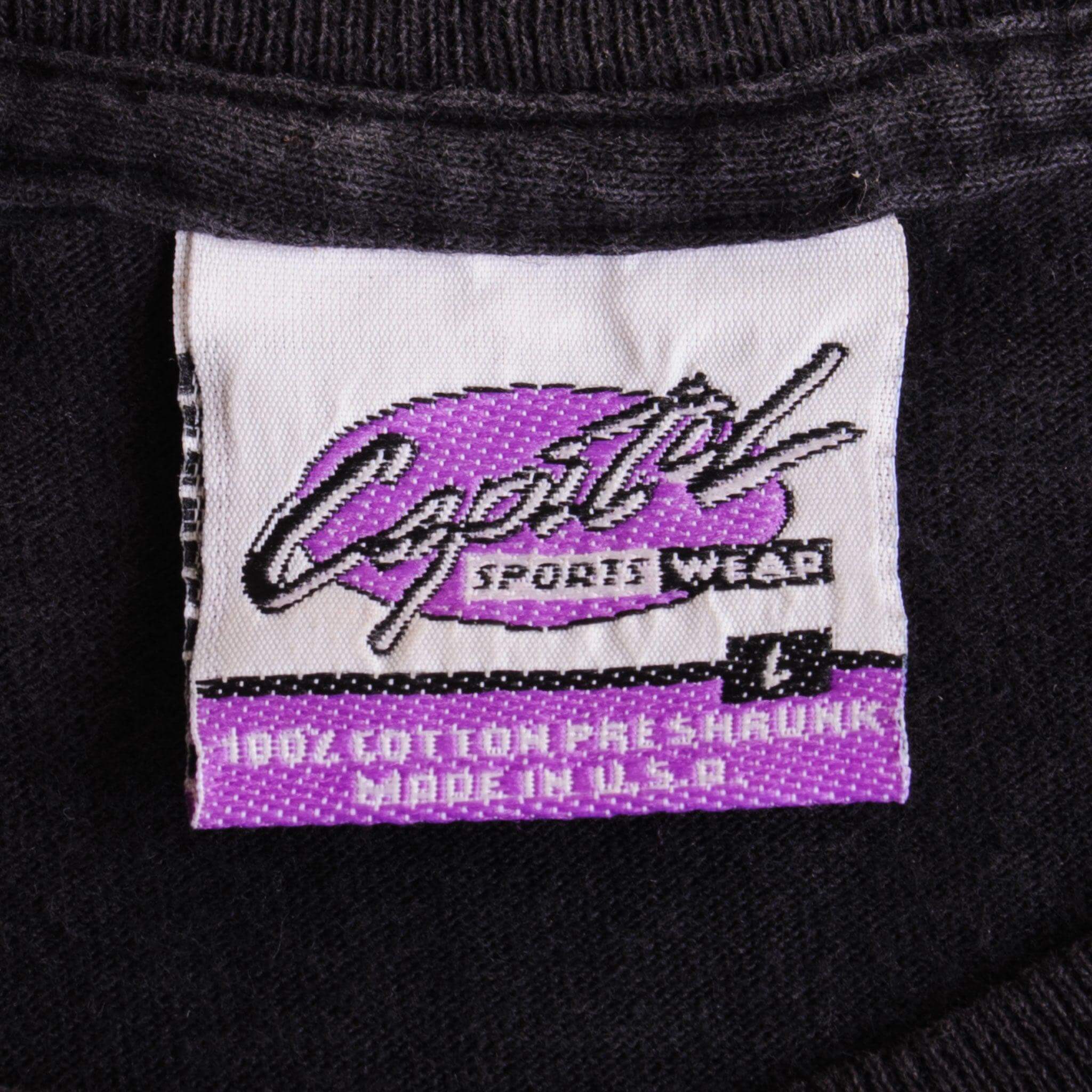 Vintage Miami Hurricanes Tee Shirt 1990'S Size Medium Made In USA With Single Stitch Sleeves.