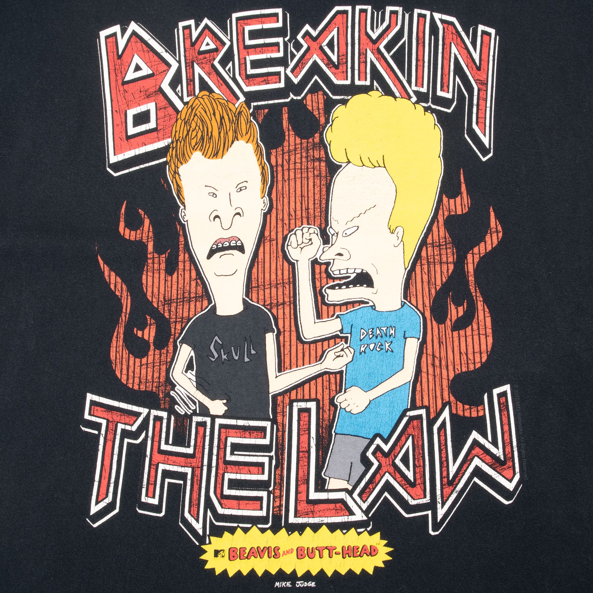 Vintage Beavis And Butt Head Breaking The Law Tee Shirt 2000S Size Xl