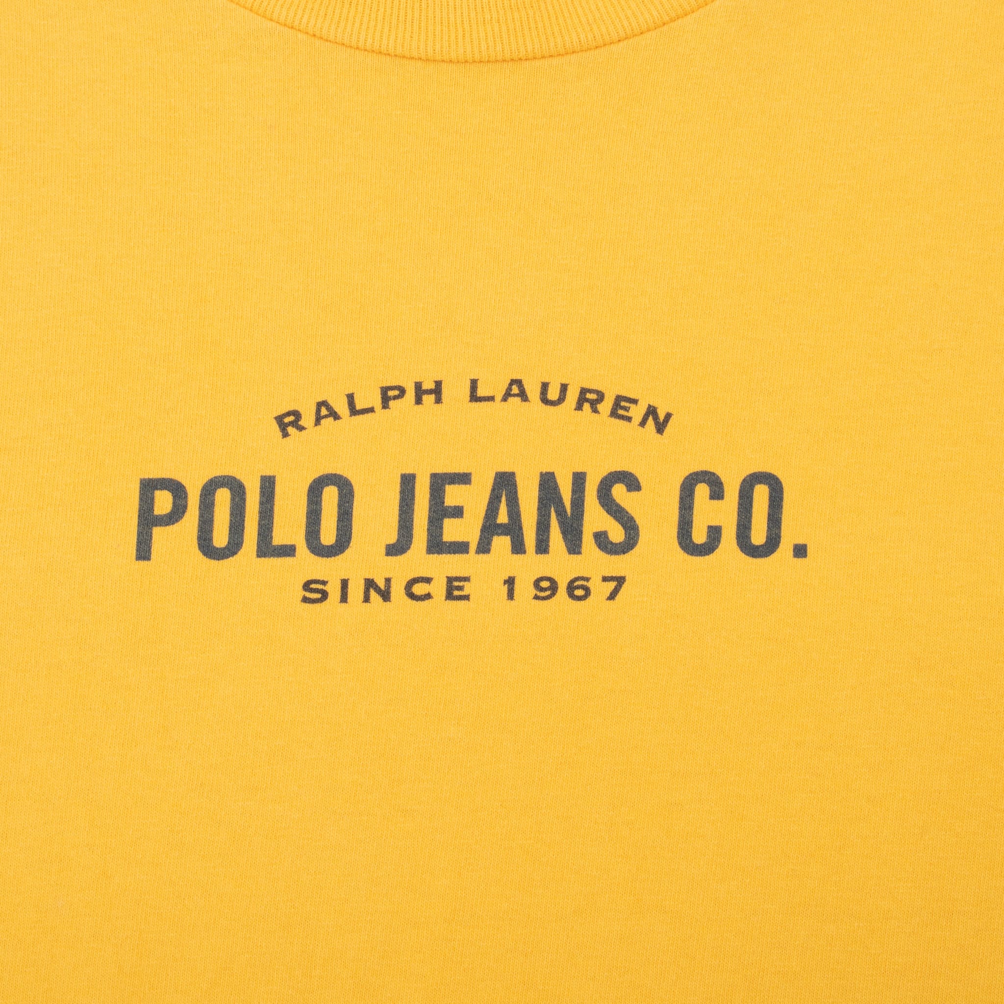 Vintage Ralph Lauren Polo Jeans Yellow Long Sleeve Tee Shirt Size Small