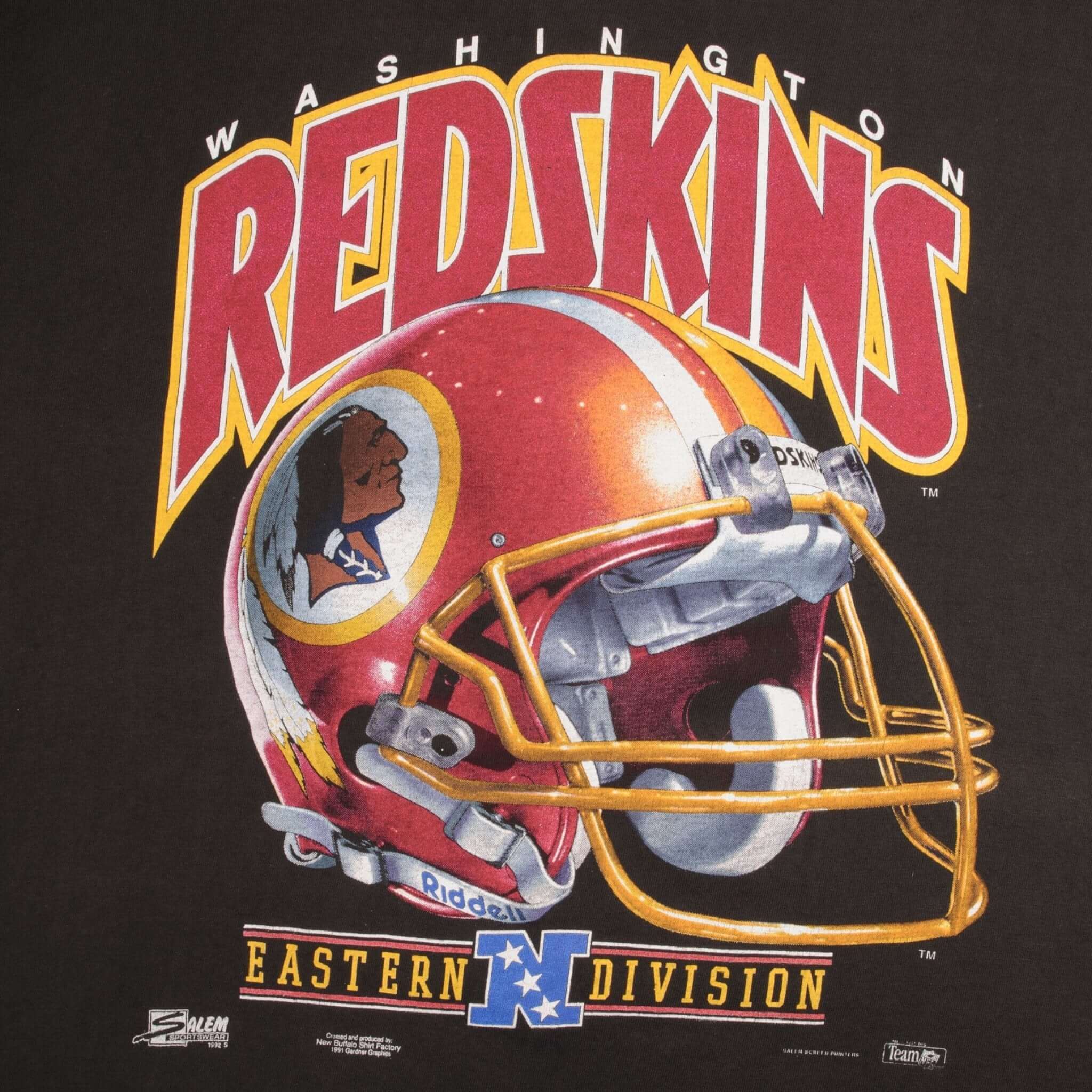 Vintage NFL Washington Redskins 1992 Tee Shirt Size XL Made In USA With Single Stitch Sleeve